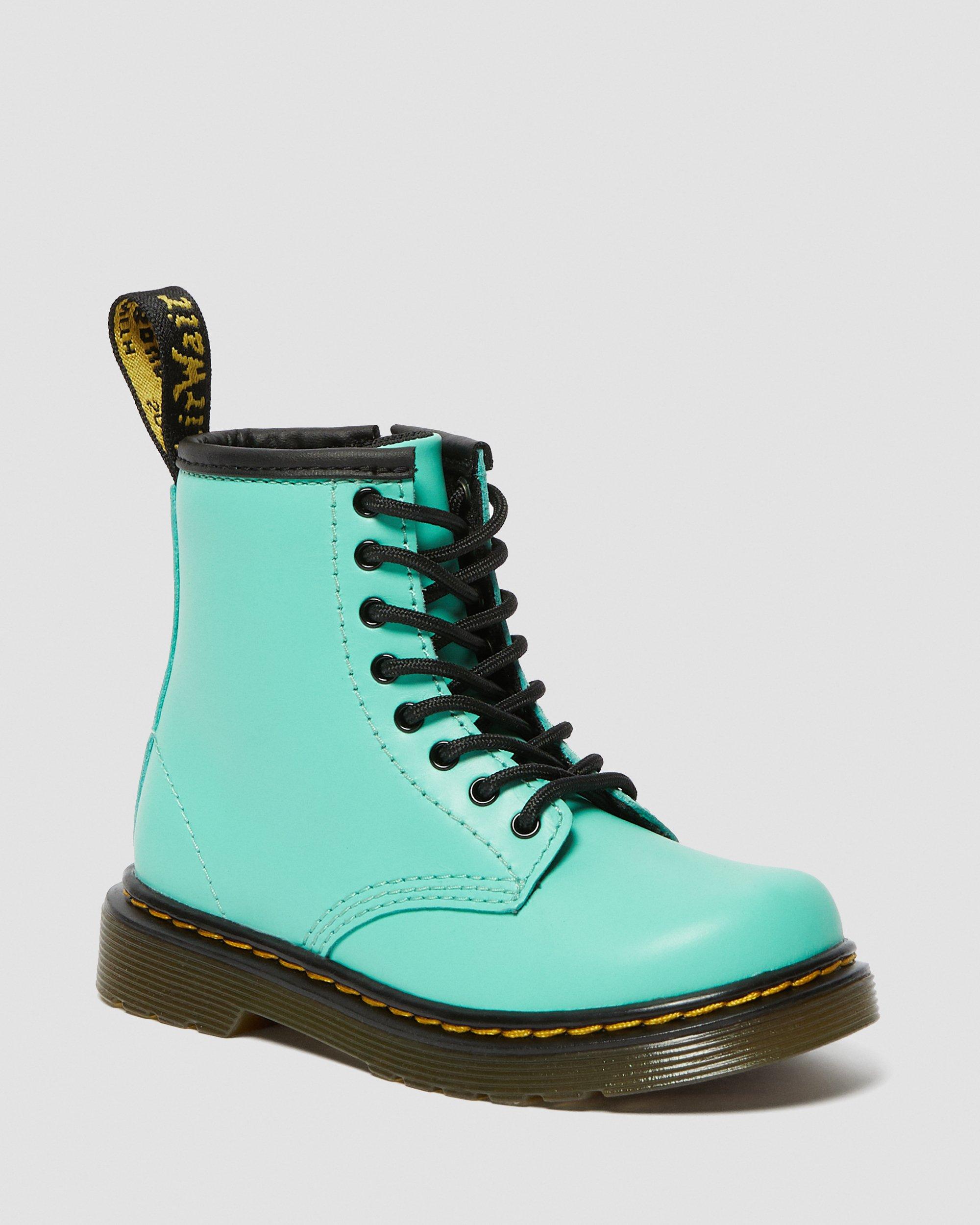 Toddler 1460 Muted Leather Lace Up Boots in Peppermint Green | Dr. Martens
