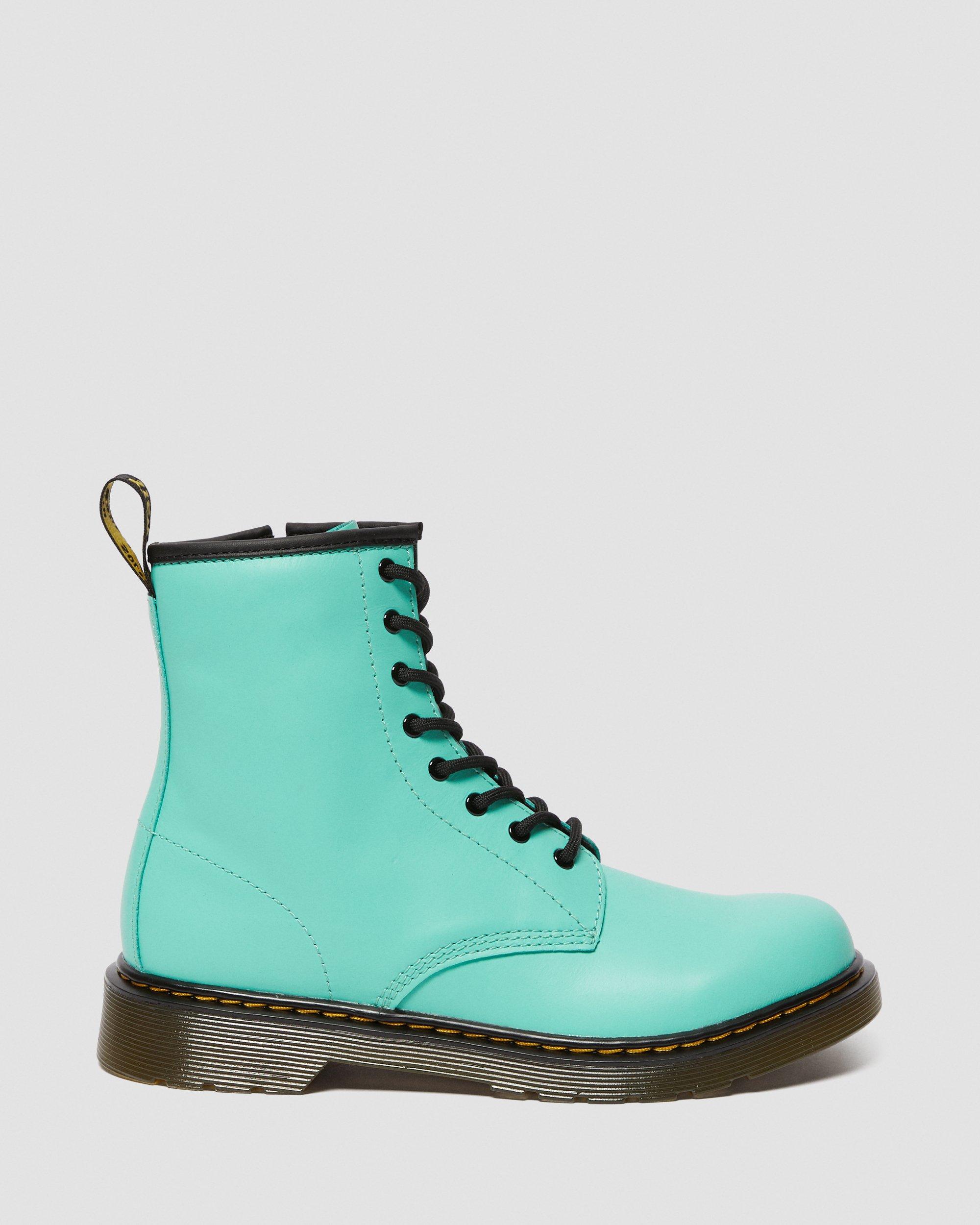 Youth 1460 Leather Lace Up Boots in Peppermint Green
