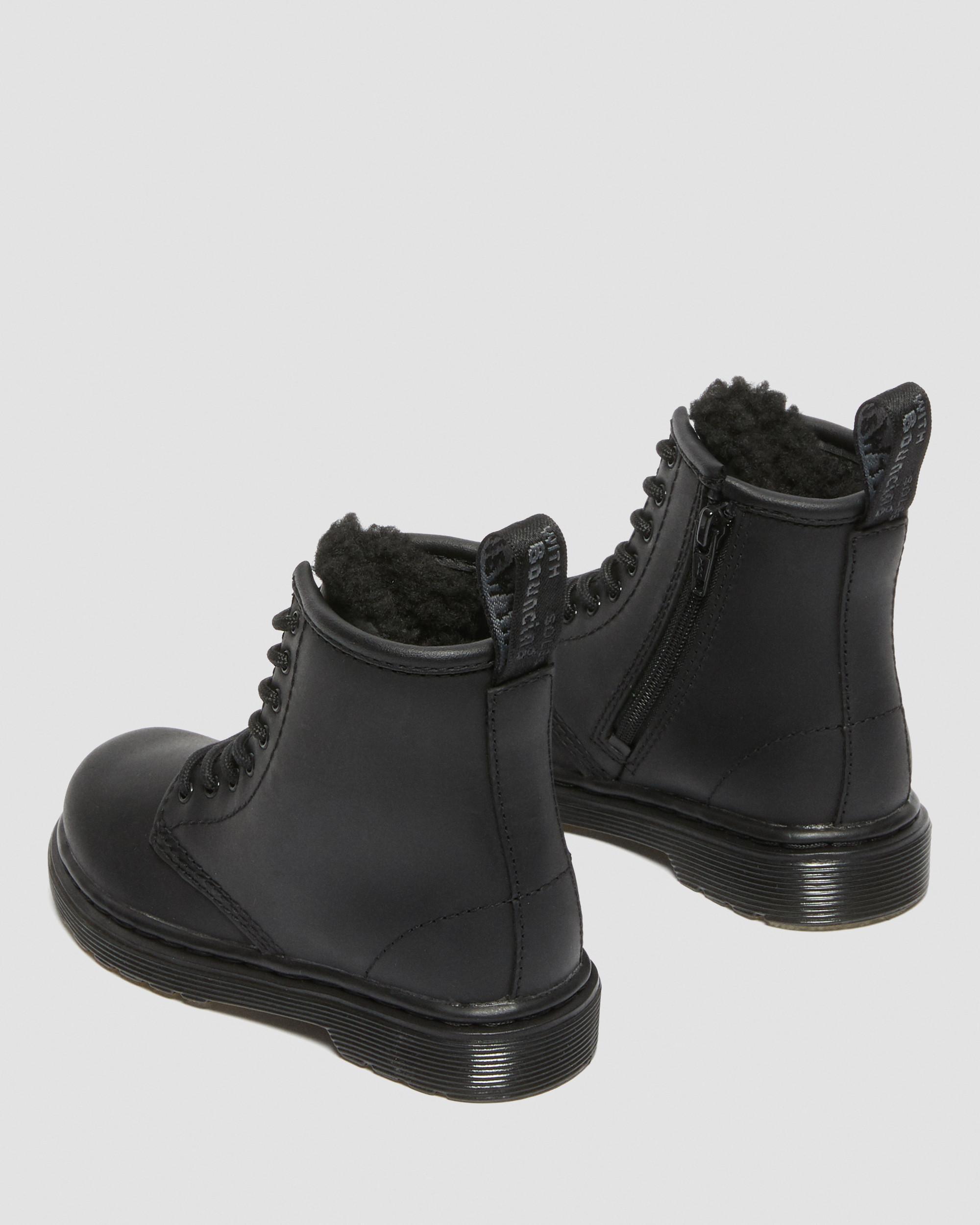 Toddler 1460 Serena Faux Fur Lined Leather Boots in Black