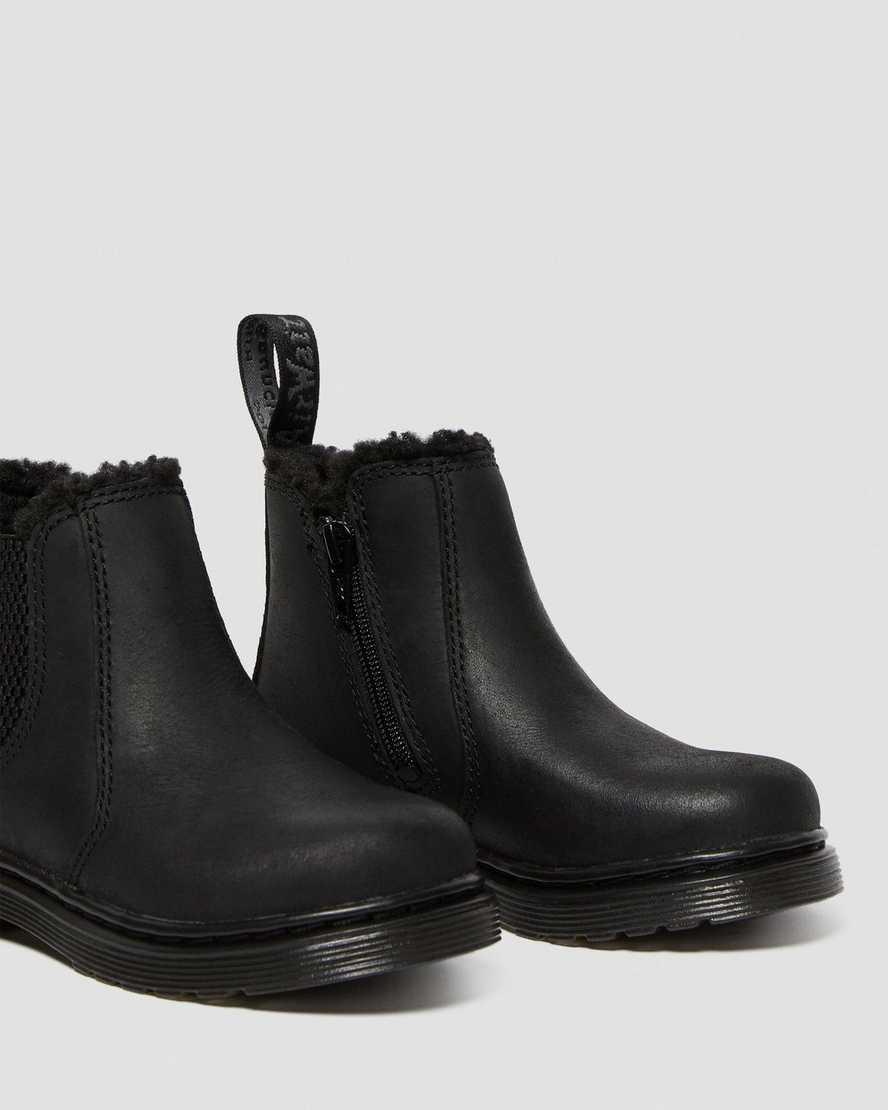 TODDLER 2976 FAUX FUR LINED LEATHER CHELSEA BOOTS | Dr Martens