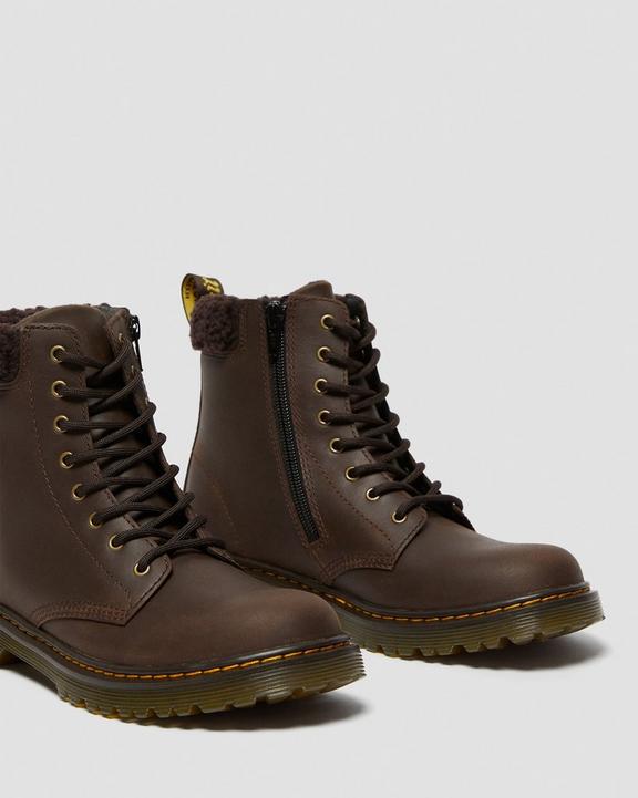 Youth 1460 Fleece Lined Leather Boots Dr. Martens