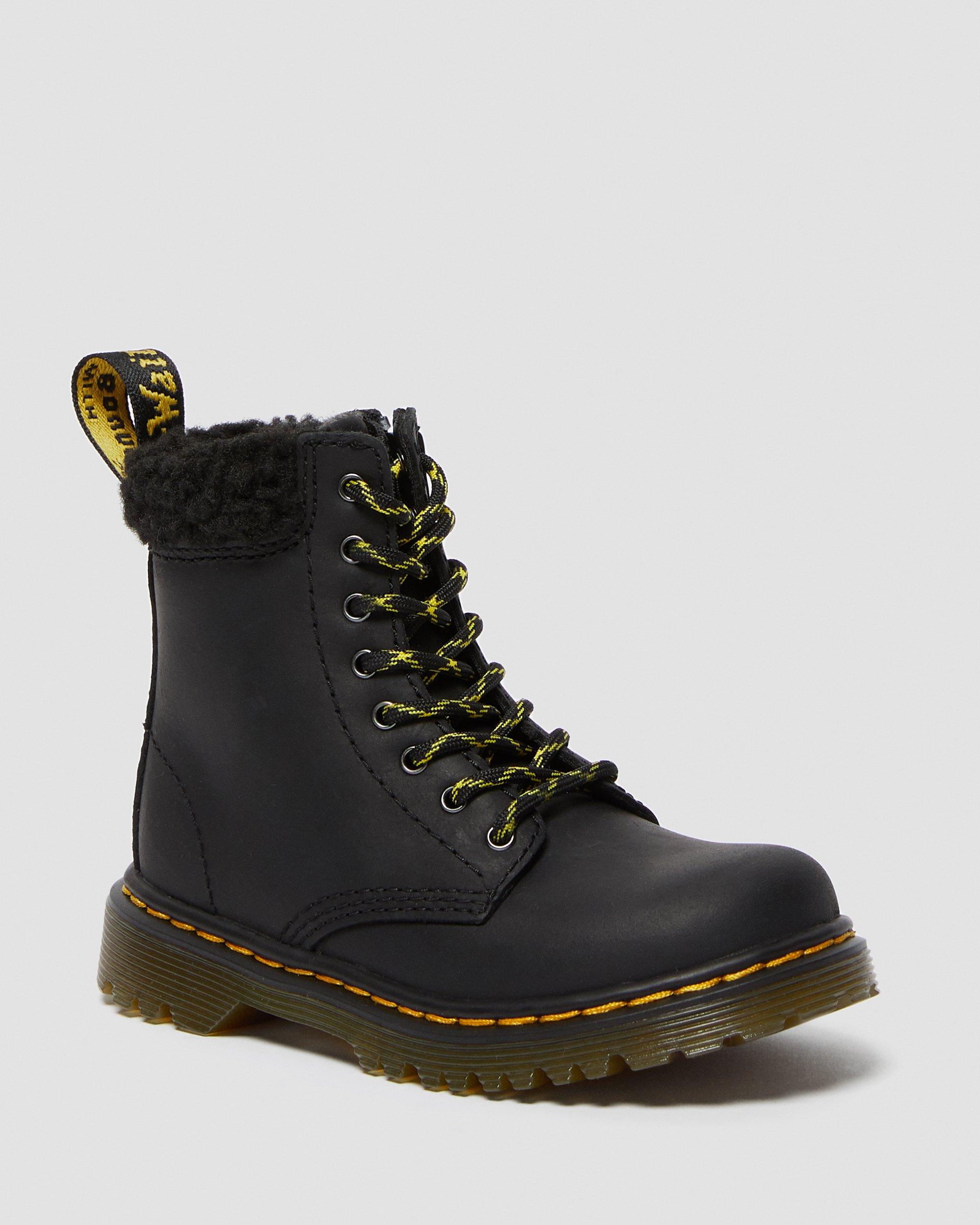 Toddler 1460 Fleece Lined Leather Boots in BLACK | Dr. Martens™