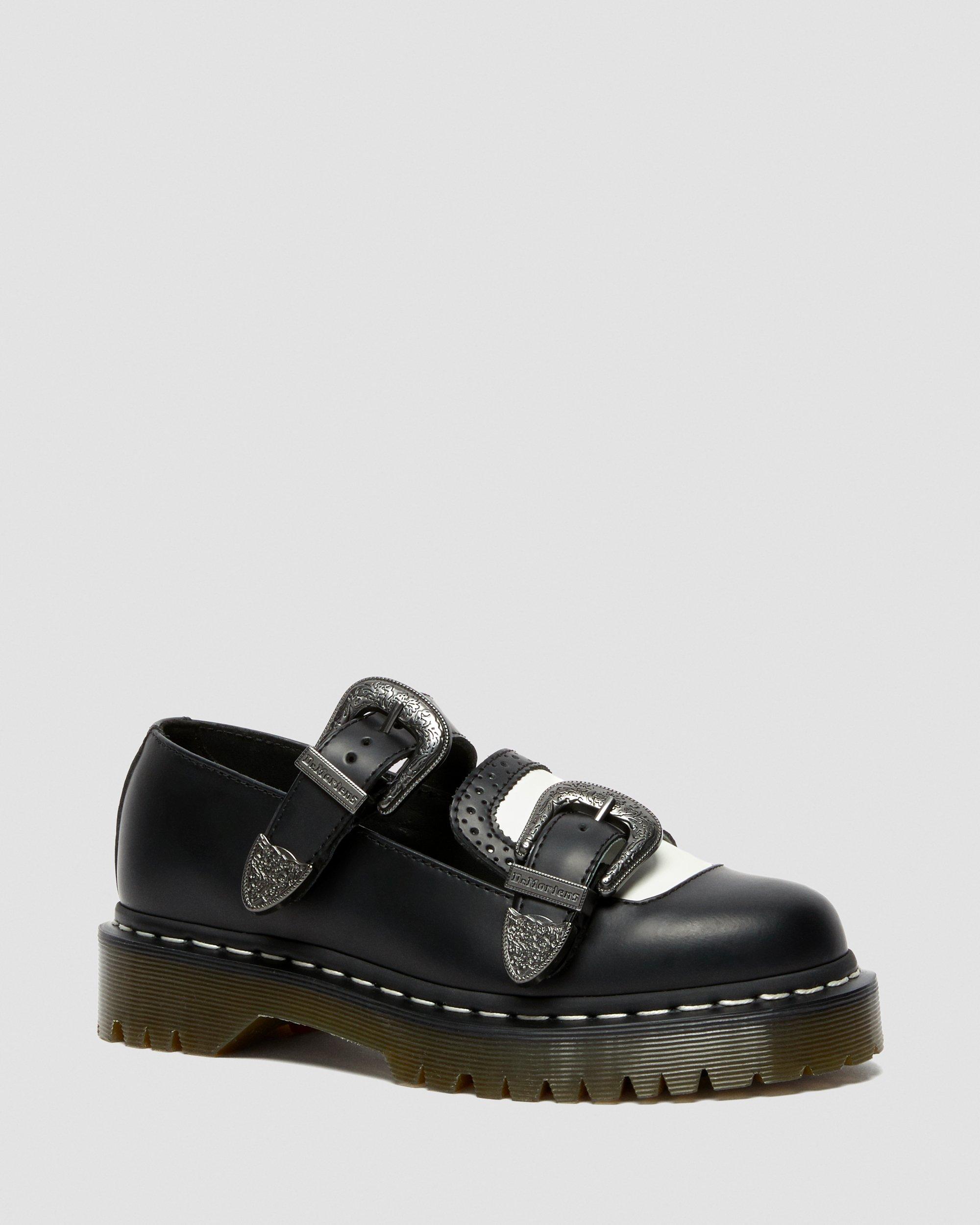 未使用級 Dr.Martens MUKAI BROGUE ローファー 23.5 Mukai Bex Leather Brogue Shoes in BLACK & WHITE | Dr. Martens™
