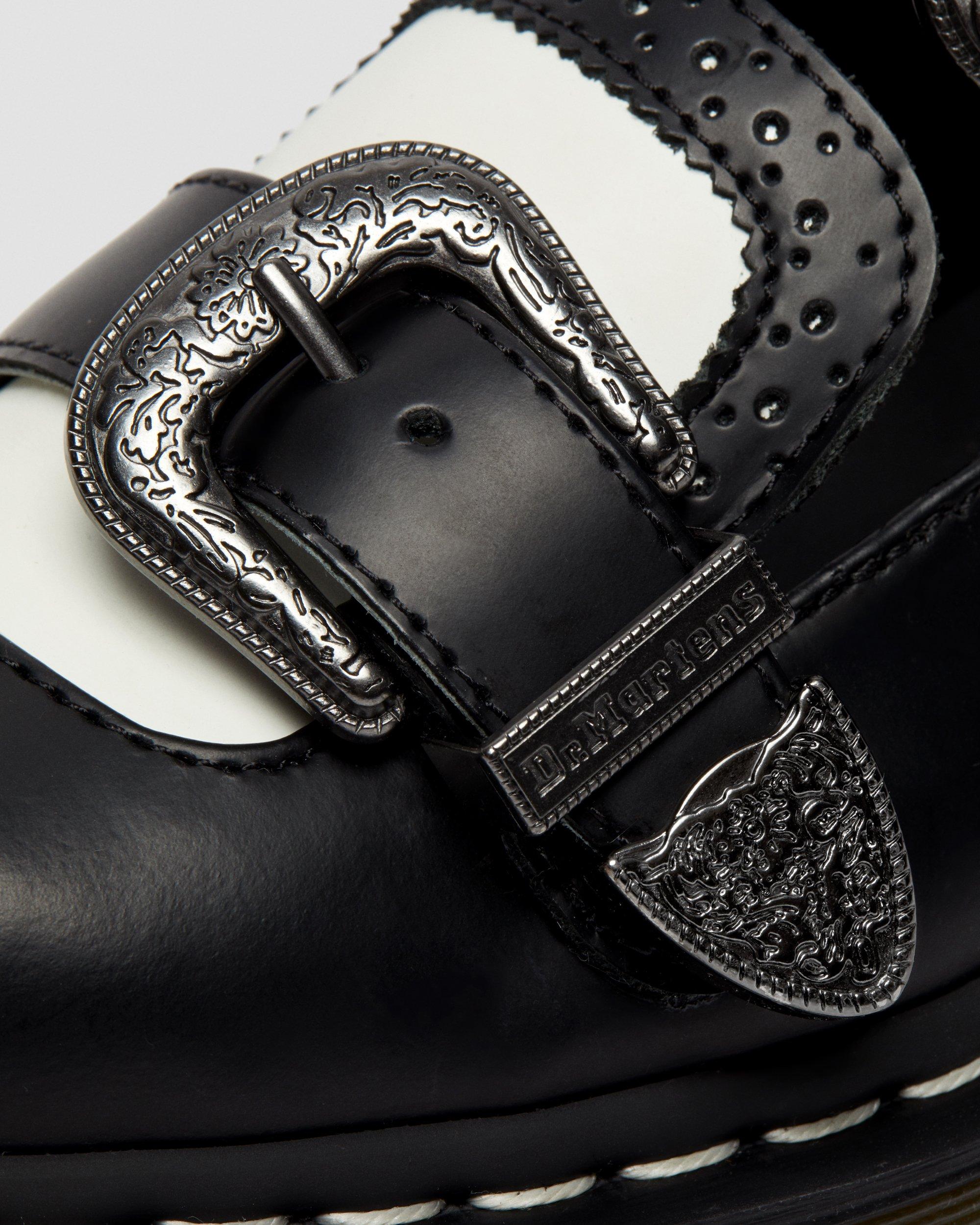 Mukai Bex Leather Brogue Shoes in BLACK & WHITE | Dr. Martens™