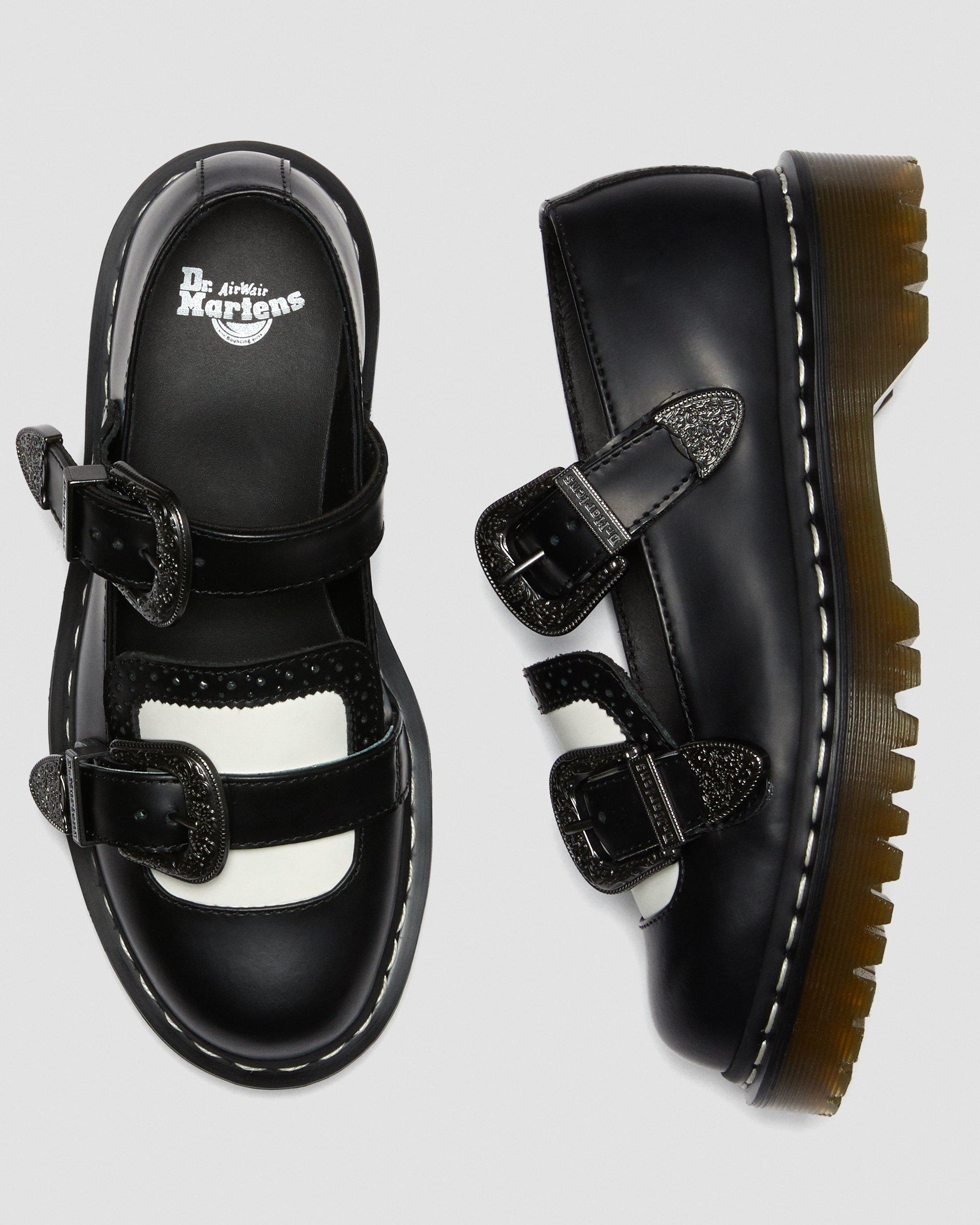 Mukai Bex Leather Brogue Shoes in BLACK & WHITE | Dr. Martens™