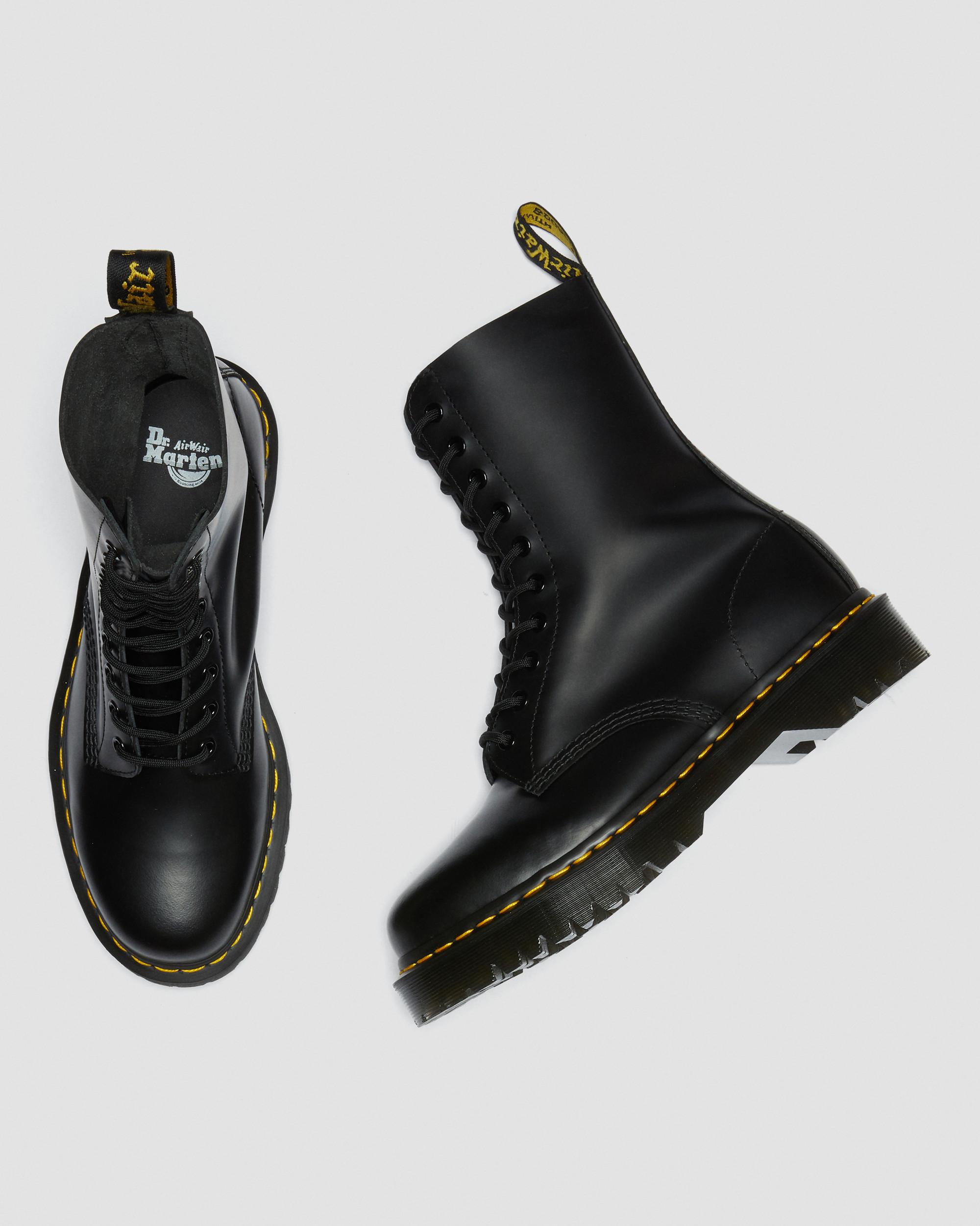 1490 Bex Smooth Leather Mid Calf Boots in BLACK | Dr. Martens™