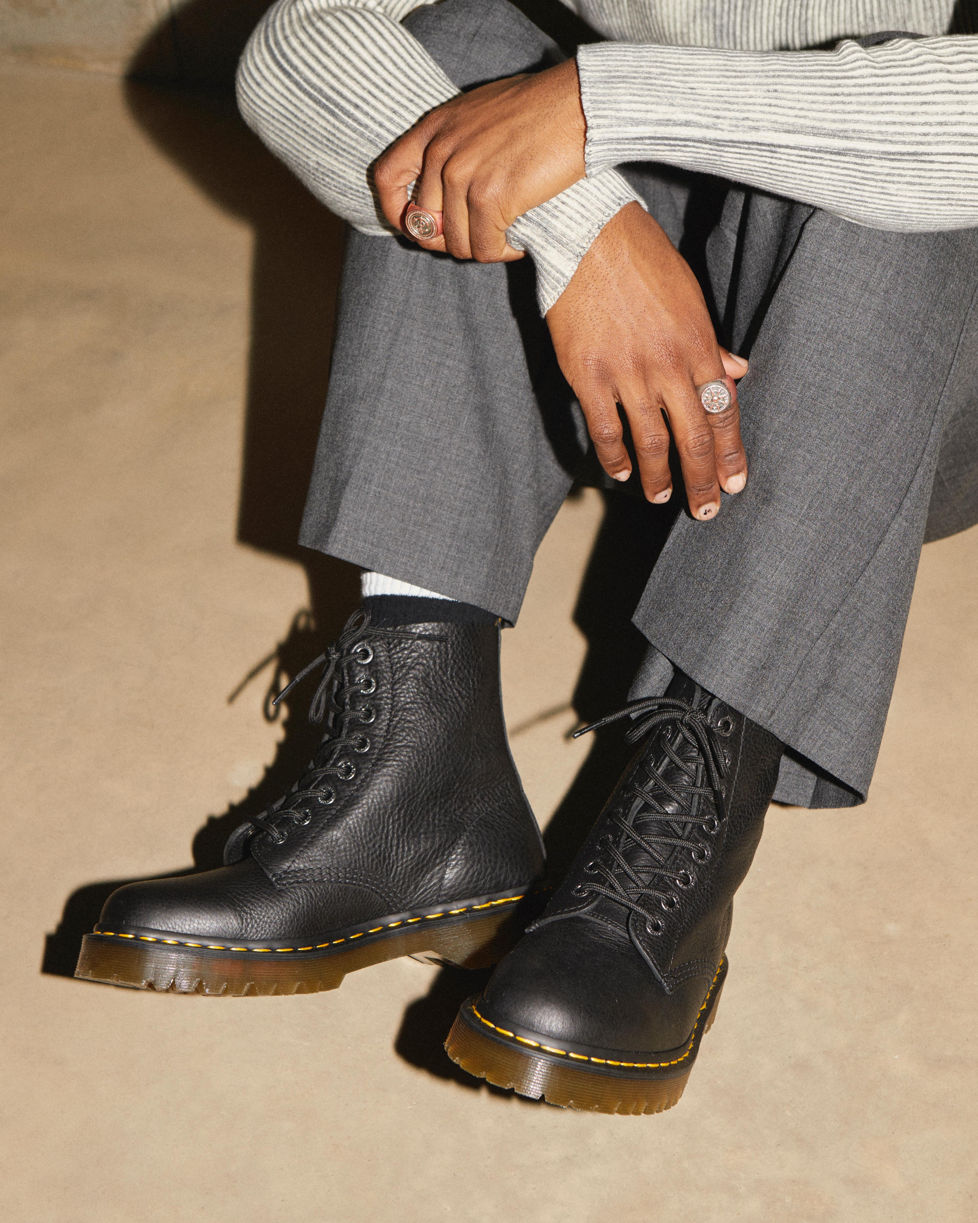Sinclair Floral Beige Platform Boots Leather | in Parchment Mash Dr. Martens Up
