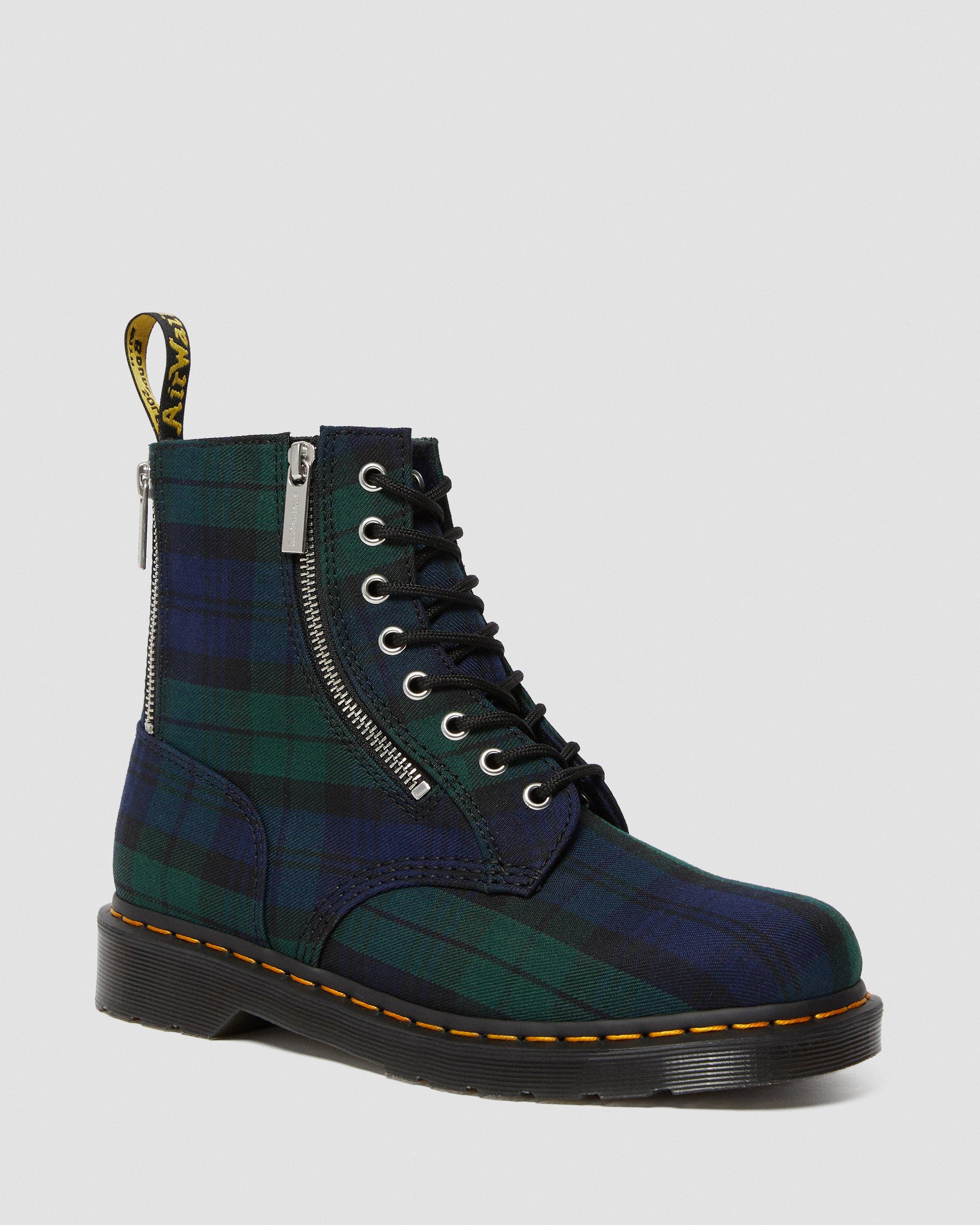 1460 Zip Tartan Lace Up Boots in BLACK WATCH | Dr. Martens™