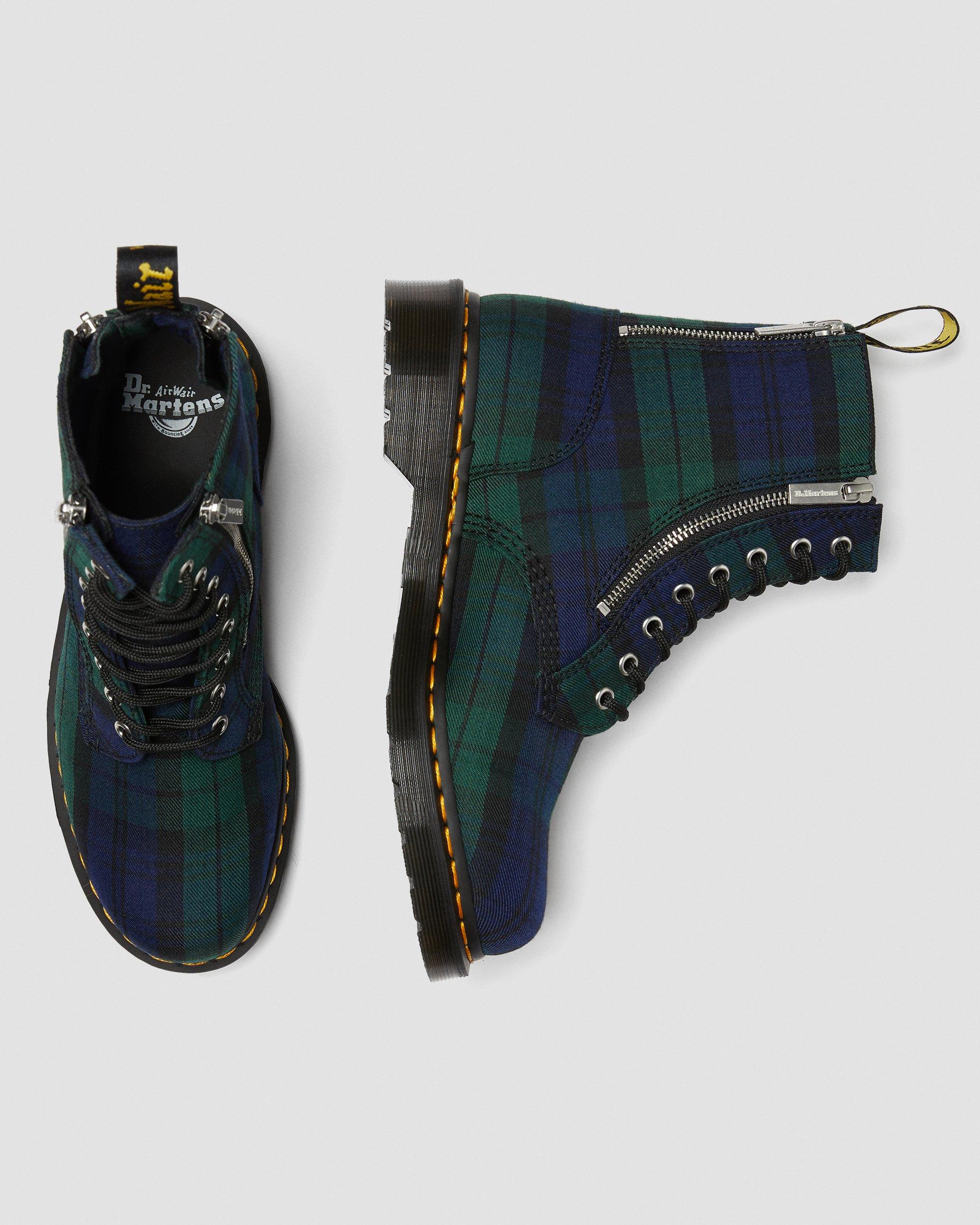 1460 Zip Tartan Lace Up Boots in BLACK WATCH | Dr. Martens™