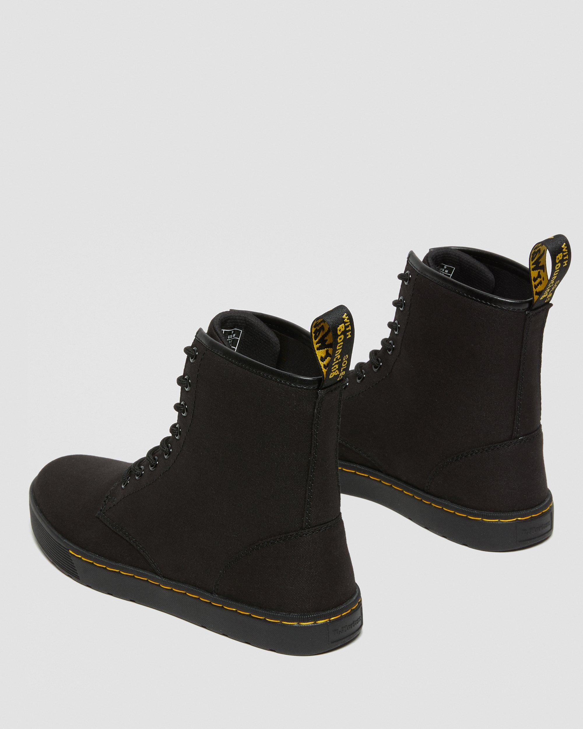 Cairo Canvas Lace Up Boots in Black