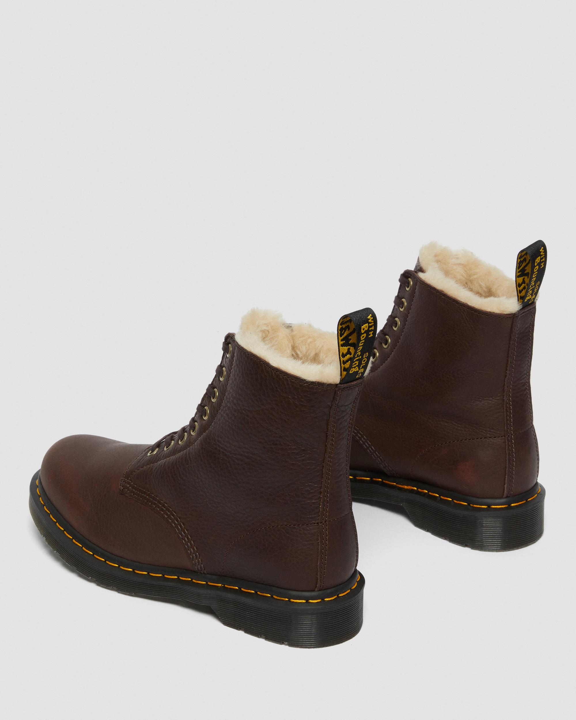 1460 PASCAL FAUX FUR LINED BOOTS in Cask