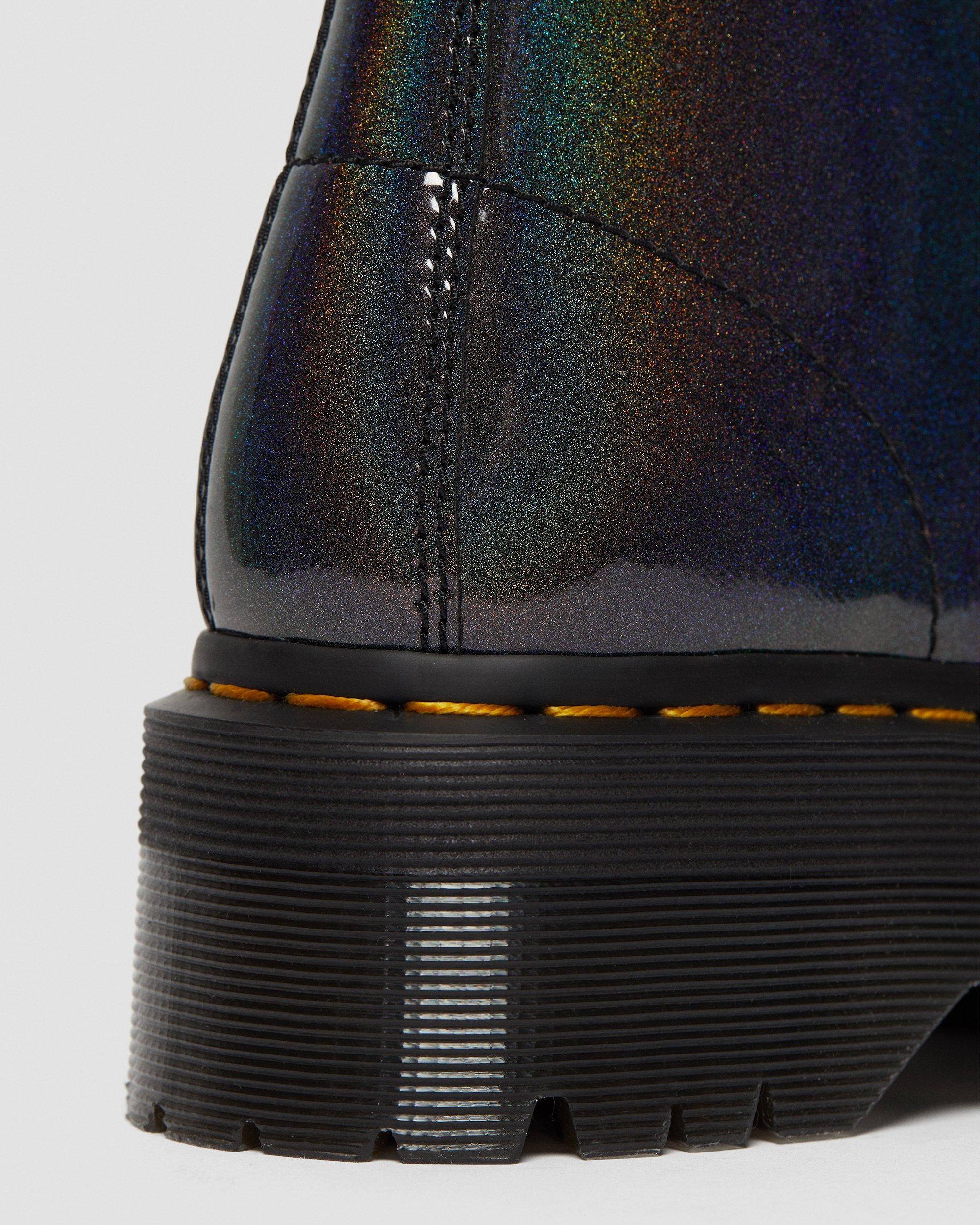Vegan Molly Rainbow Platform Boots in GUNMETAL | Dr. Martens™