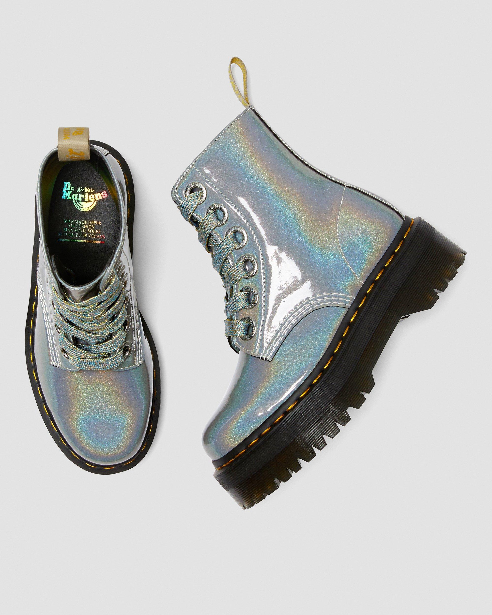 Vegan Molly Rainbow Platform Boots in SILVER | Dr. Martens™