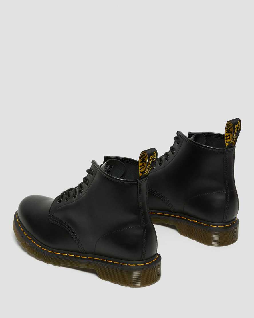 101 Yellow Stitch Smooth Leather Ankle Boots Black101 SMOOTH LÆDER SNØRESTØVLER Dr. Martens