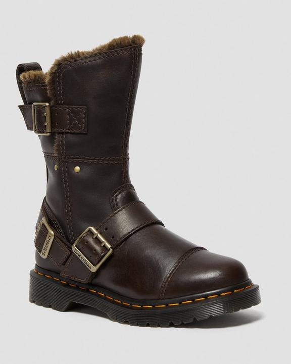 Kristy Mid Calf Faux Fur Leather BootsKristy Mid Calf Faux Fur Leather Boots Dr. Martens