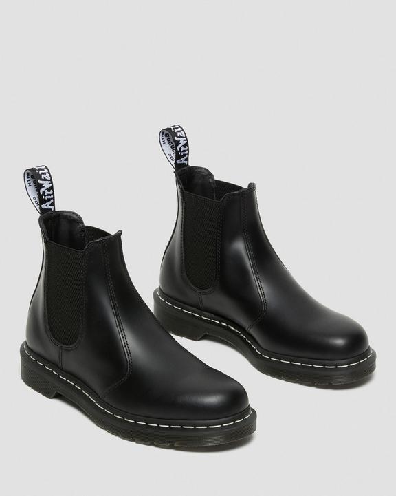 2976 WS2976 WHITE STITCH LEATHER CHELSEA BOOTS Dr. Martens