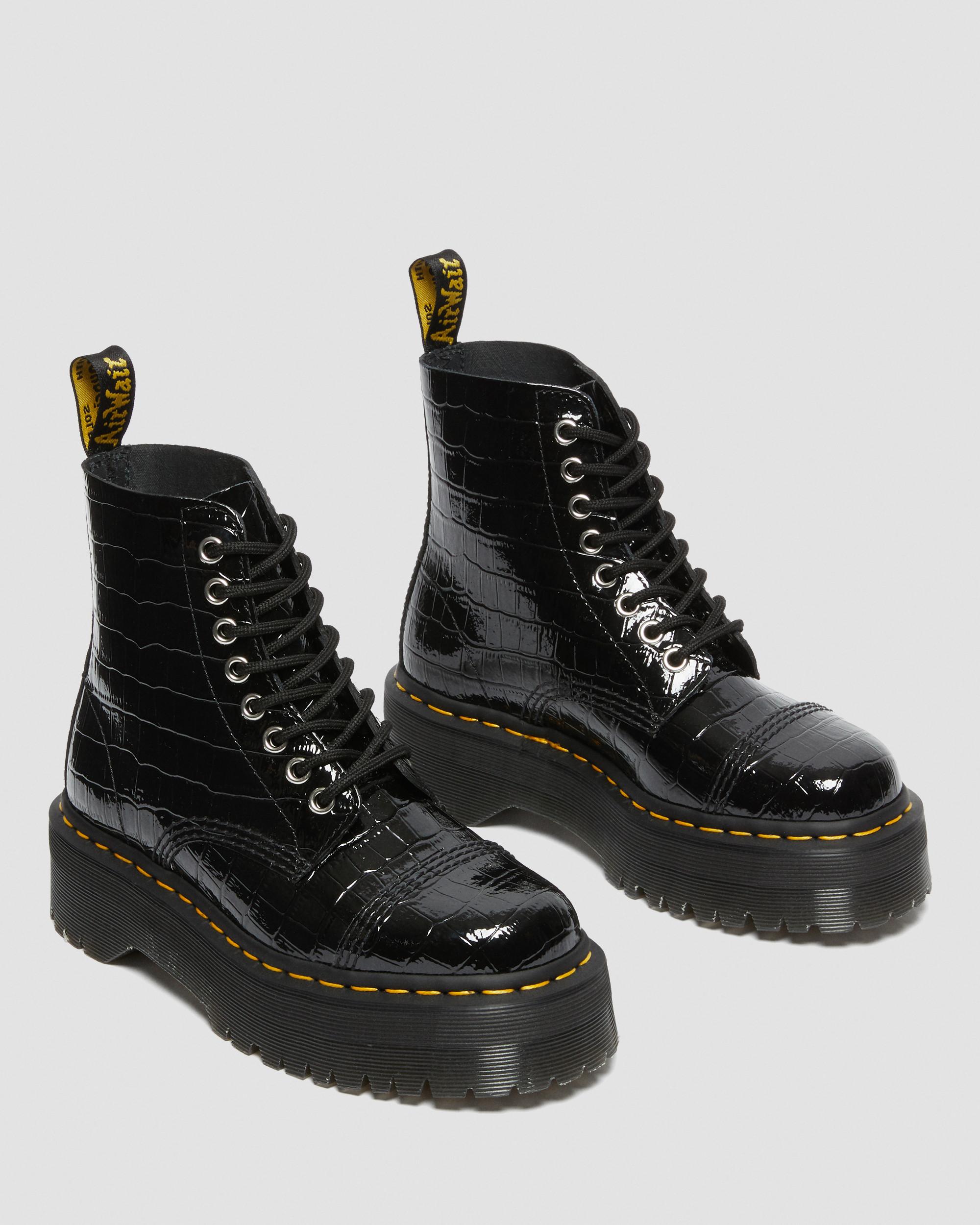 Doc Martens Boots Sinclair Zip Boots Black Croc Emboss Dr Martens