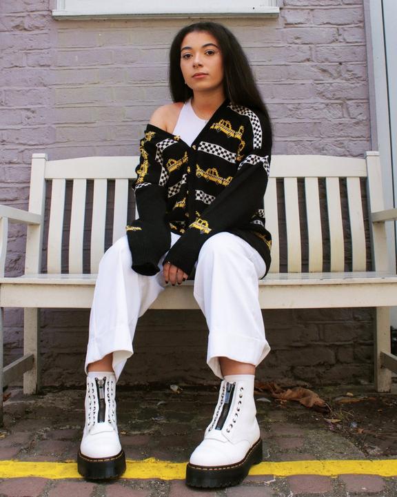 Sinclair Milled Nappa Leather Platform Boots in White | Dr Sinclair Milled Nappa Leather Platform Boots in White | Dr