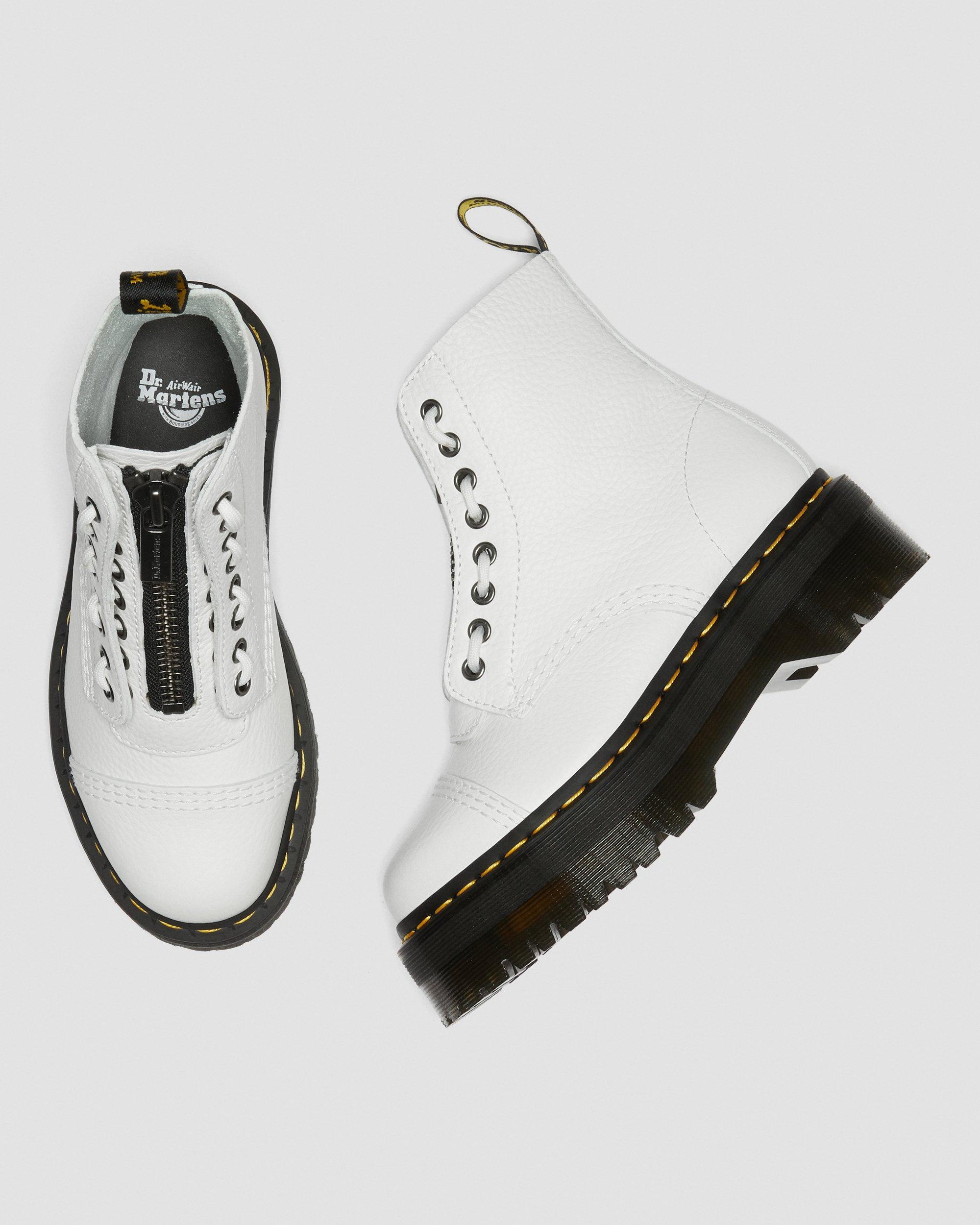 Sinclair Milled Nappa Leather Platform Boots in White