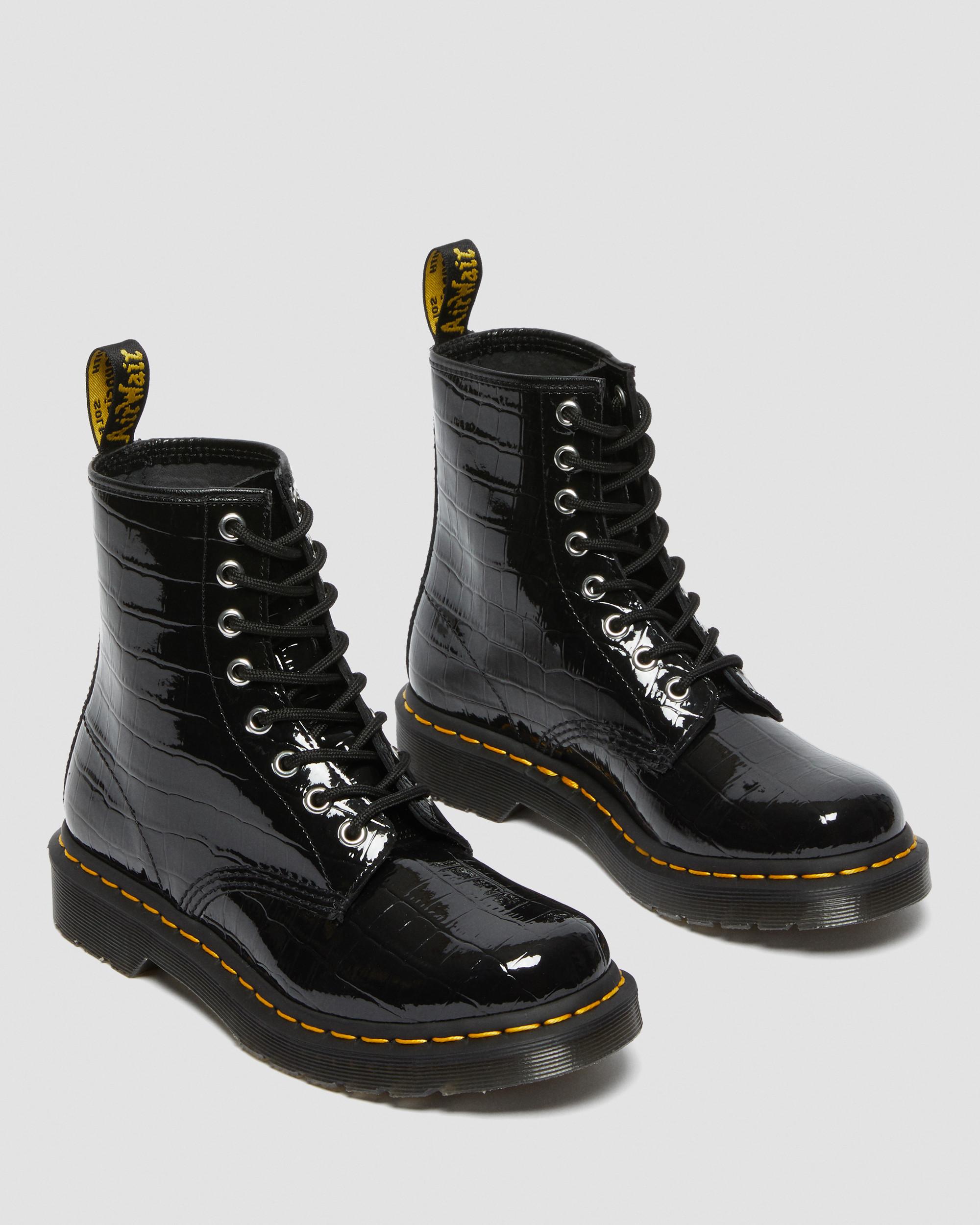 crocodile print doc martens