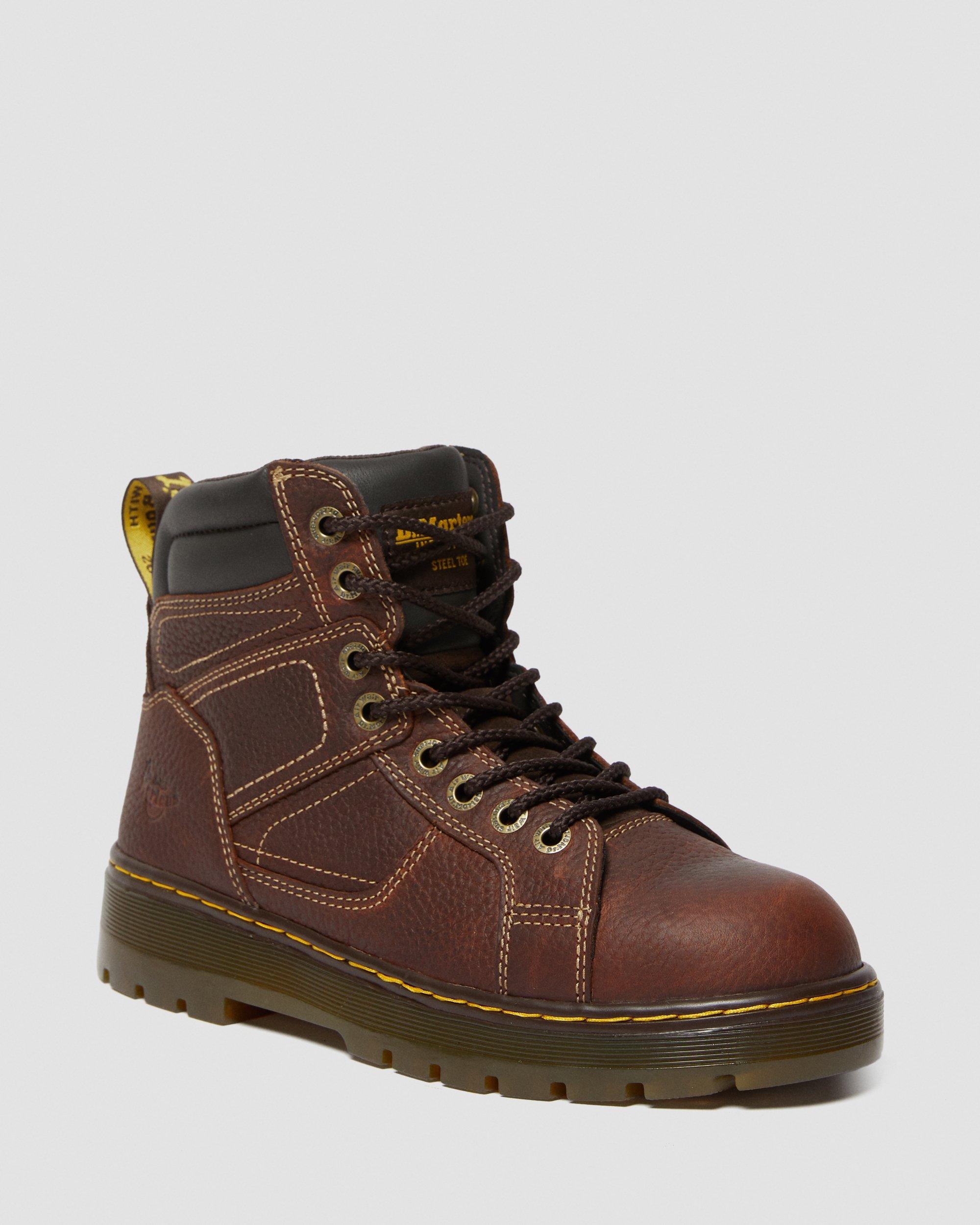 Pitch Steel Toe Leather Boots in LIGHT TEAK | Dr. Martens™
