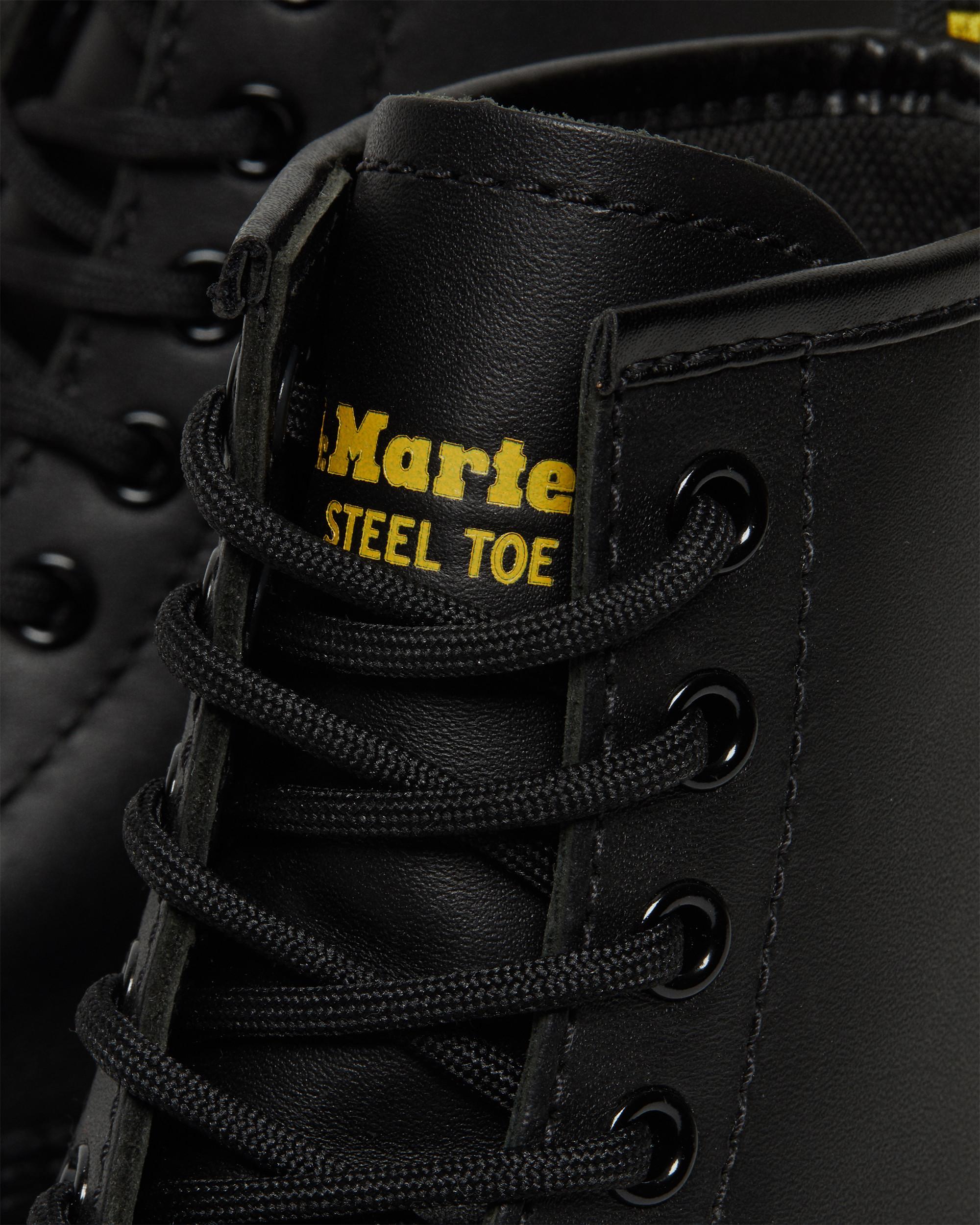 Martens Sizes M 10-14 Burnham Steel Toe Slip Resistant Work Boots Black NEW Dr 