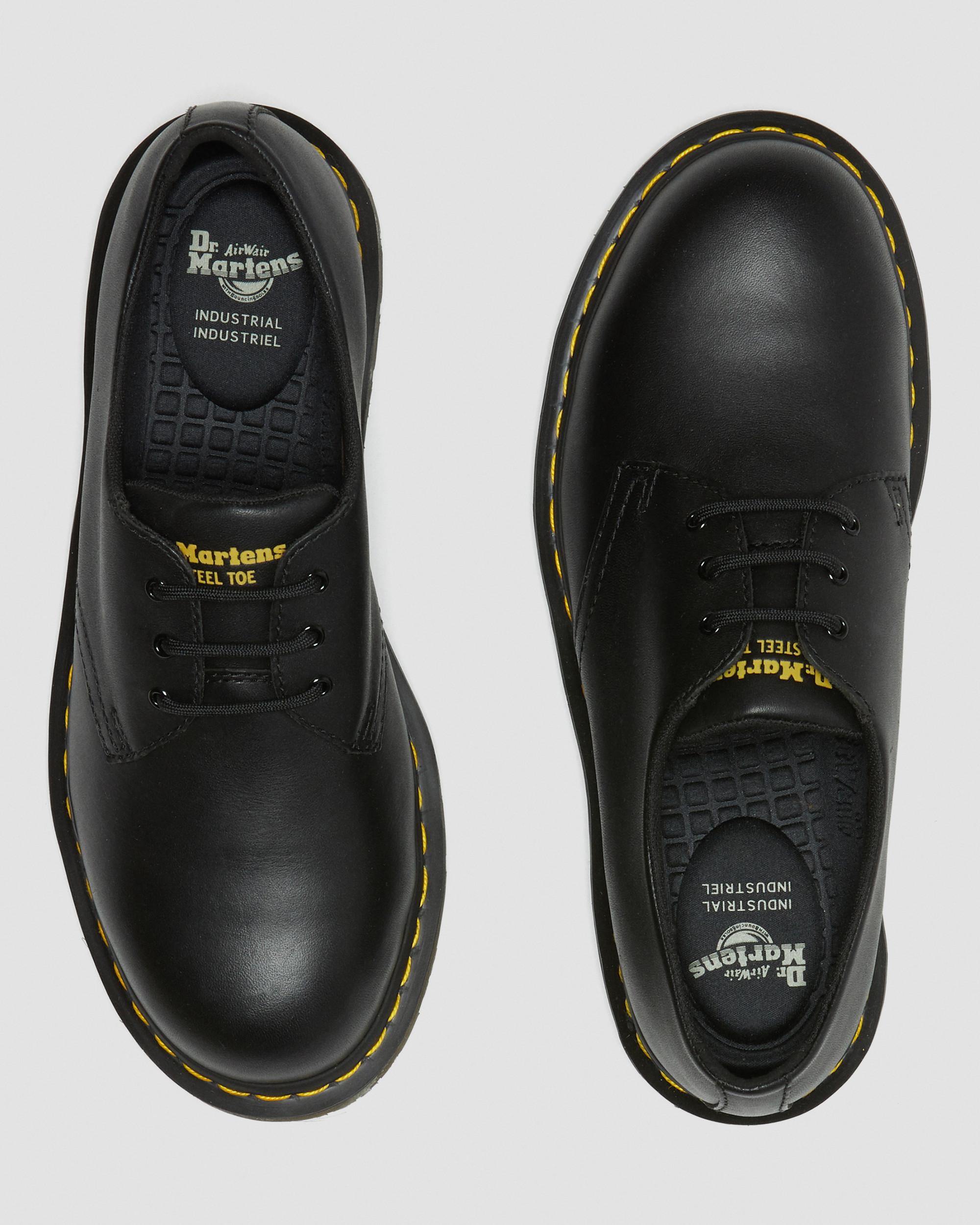 1461 Slip Resistant Steel Toe Shoes in Black Dr. Martens