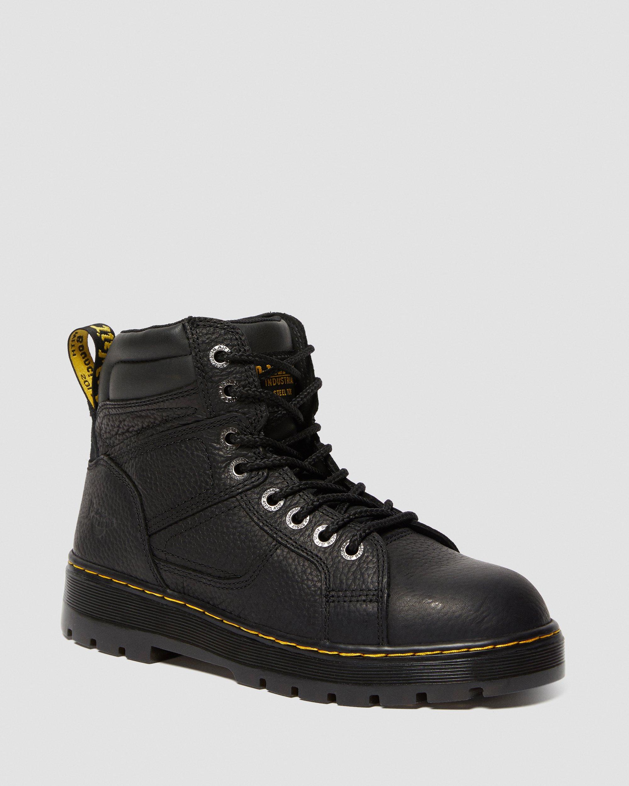 Pitch Steel Toe Leather Boots in BLACK | Dr. Martens™