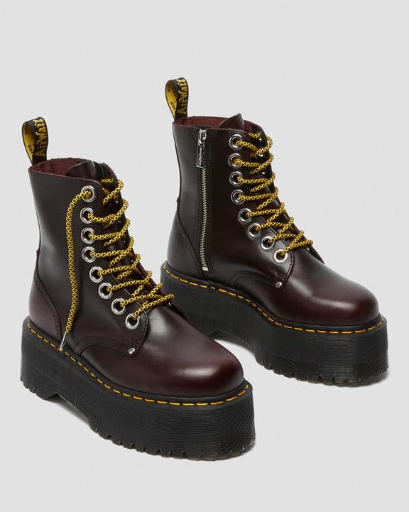 Jadon Max Women's Leather Platform Boots in Oxblood | Dr Jadon Max Women's Leather Platform Boots in Oxblood | Dr