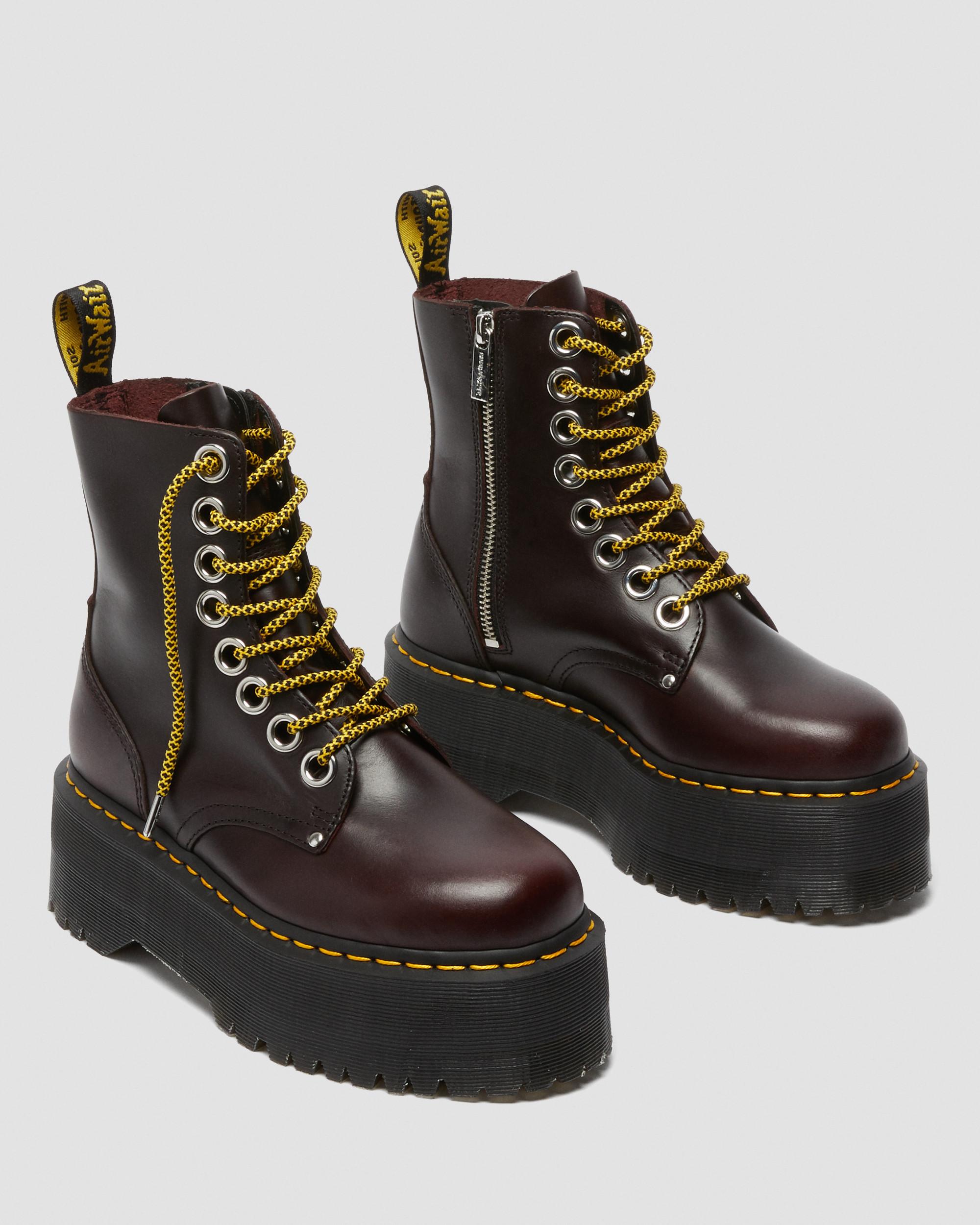 Jadon Max Women's Leather Platform Boots, Oxblood | Dr. Martens