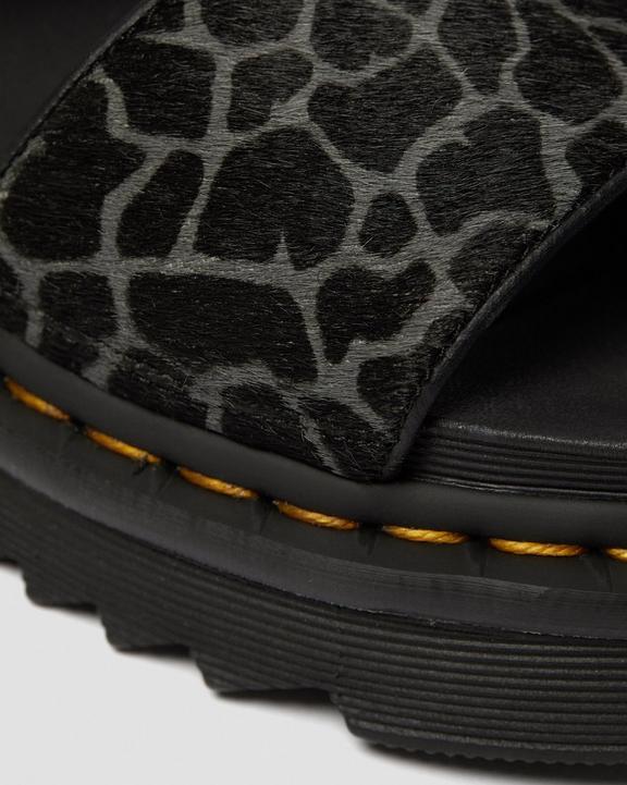 Voss Animal Print Leather Strap Sandals Dr. Martens