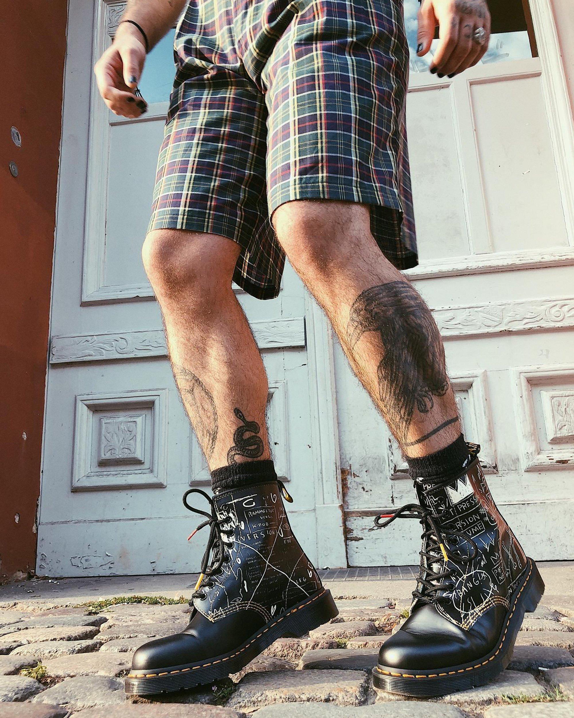 DR MARTENS 1460 Basquiat Leather Lace Up Boots