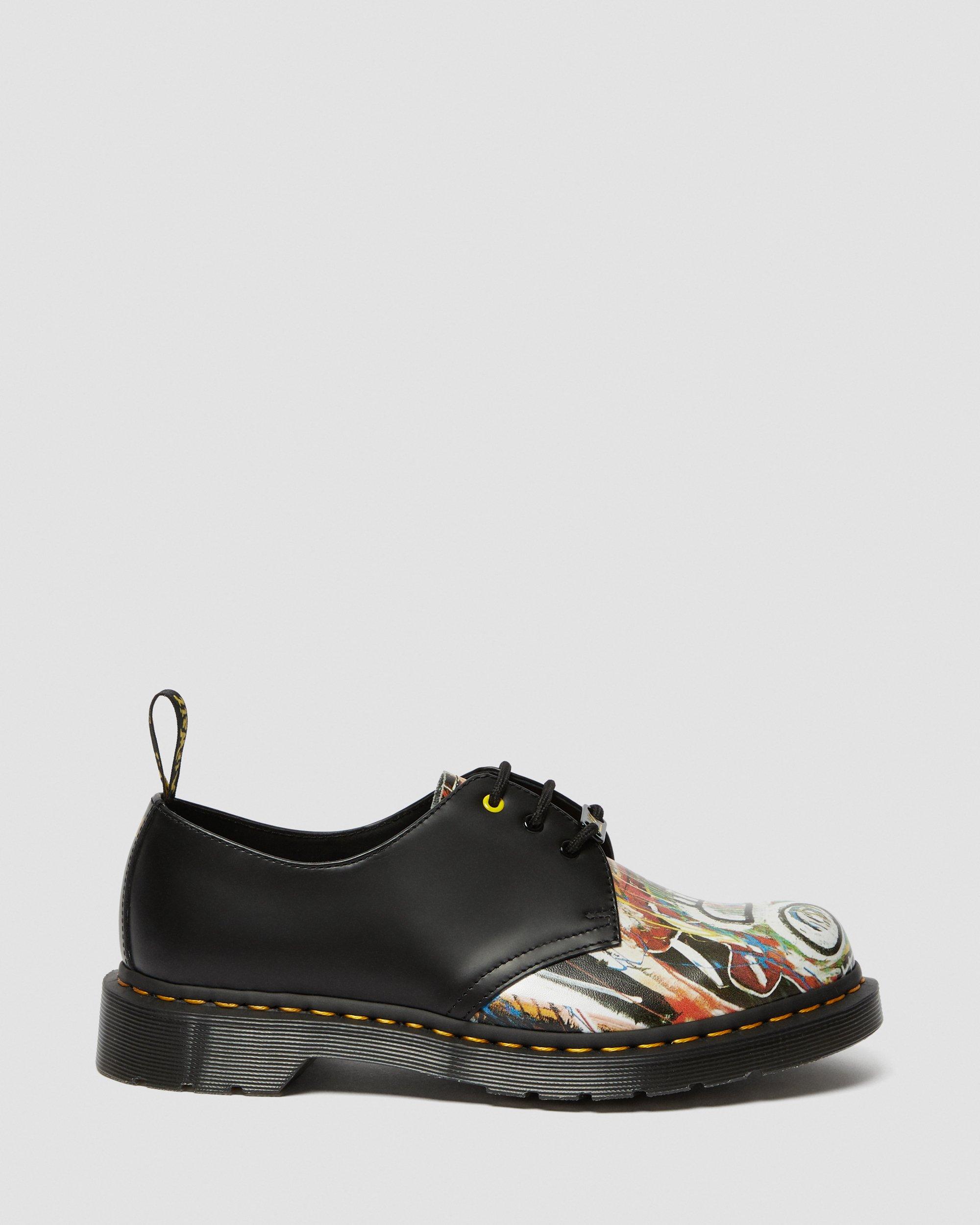 靴 Dr. Martens 1461 BASQUIAT II US8 1461 BASQUIAT LEATHER SHOES in BLACK+MULTI | Dr. Martens™