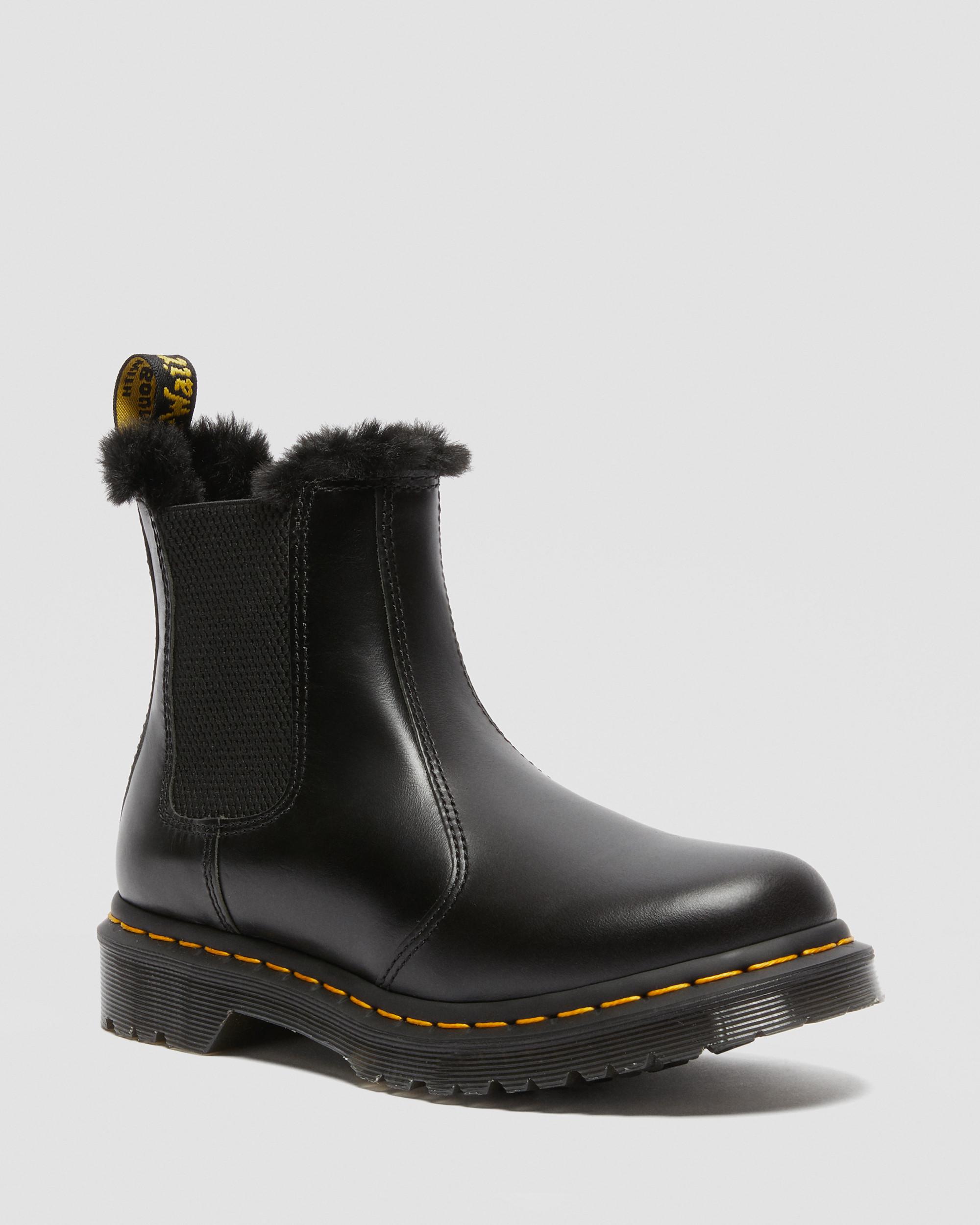 2976 Leonore Faux Fur Lined Chelsea Boots in Dark Grey | Dr. Martens