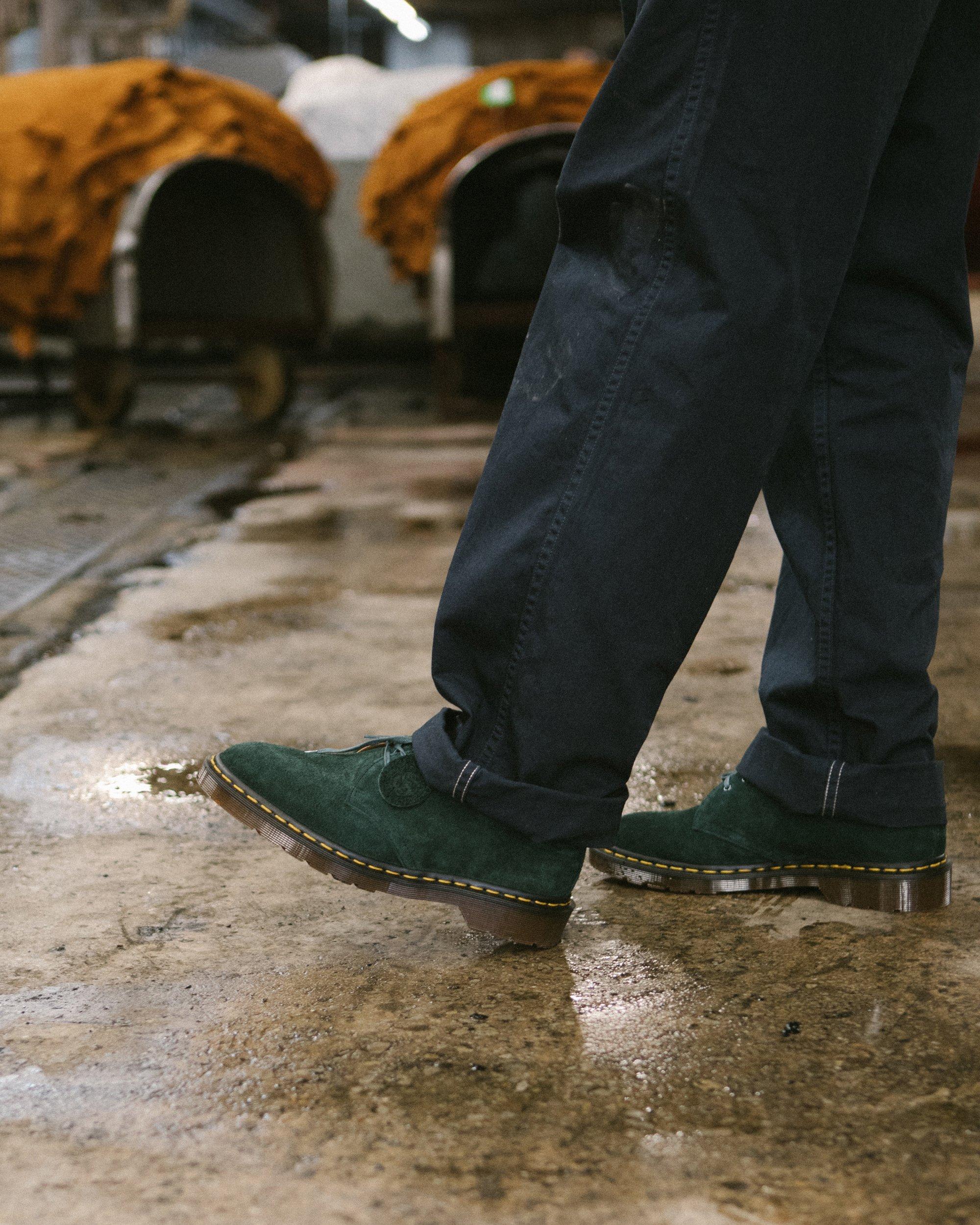 1461 Made In England Suede Oxford Shoes, Green | Dr. Martens