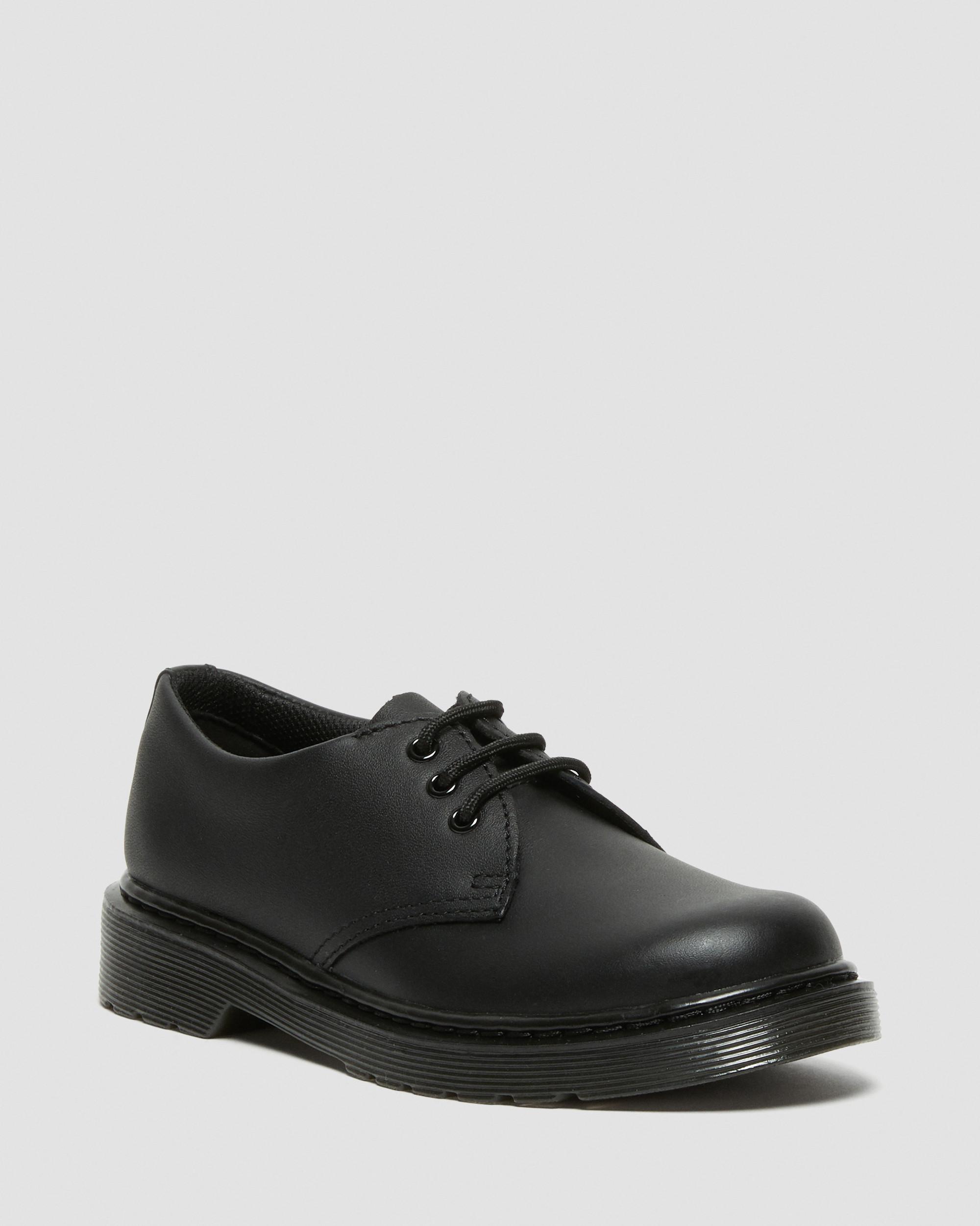 Junior 1461 Mono Softy T Leather Shoes in Black