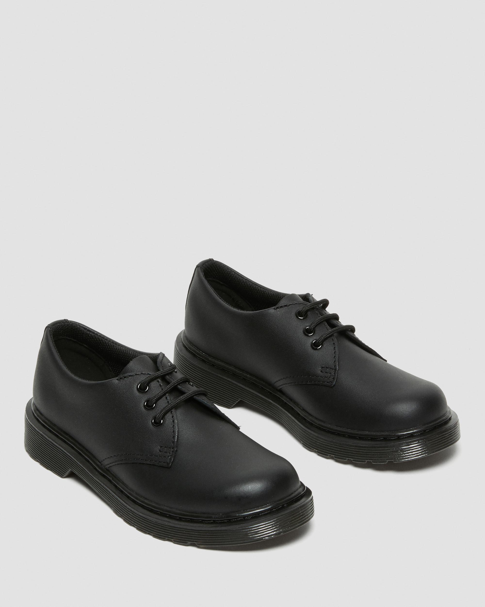 Junior 1461 Mono Softy T Leather Shoes in Black