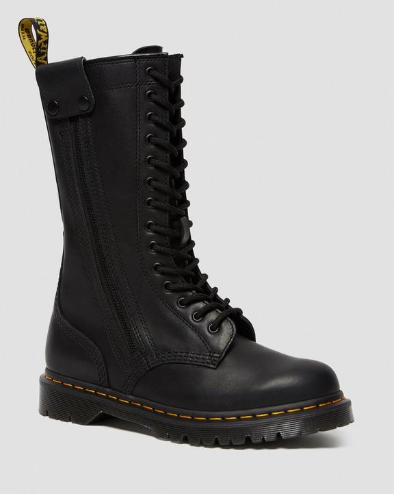Hanley Leather Tall Moto Boots Dr. Martens
