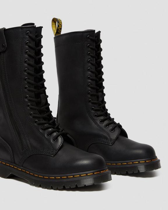 Hanley Leather Tall Moto Boots | Dr. Martens