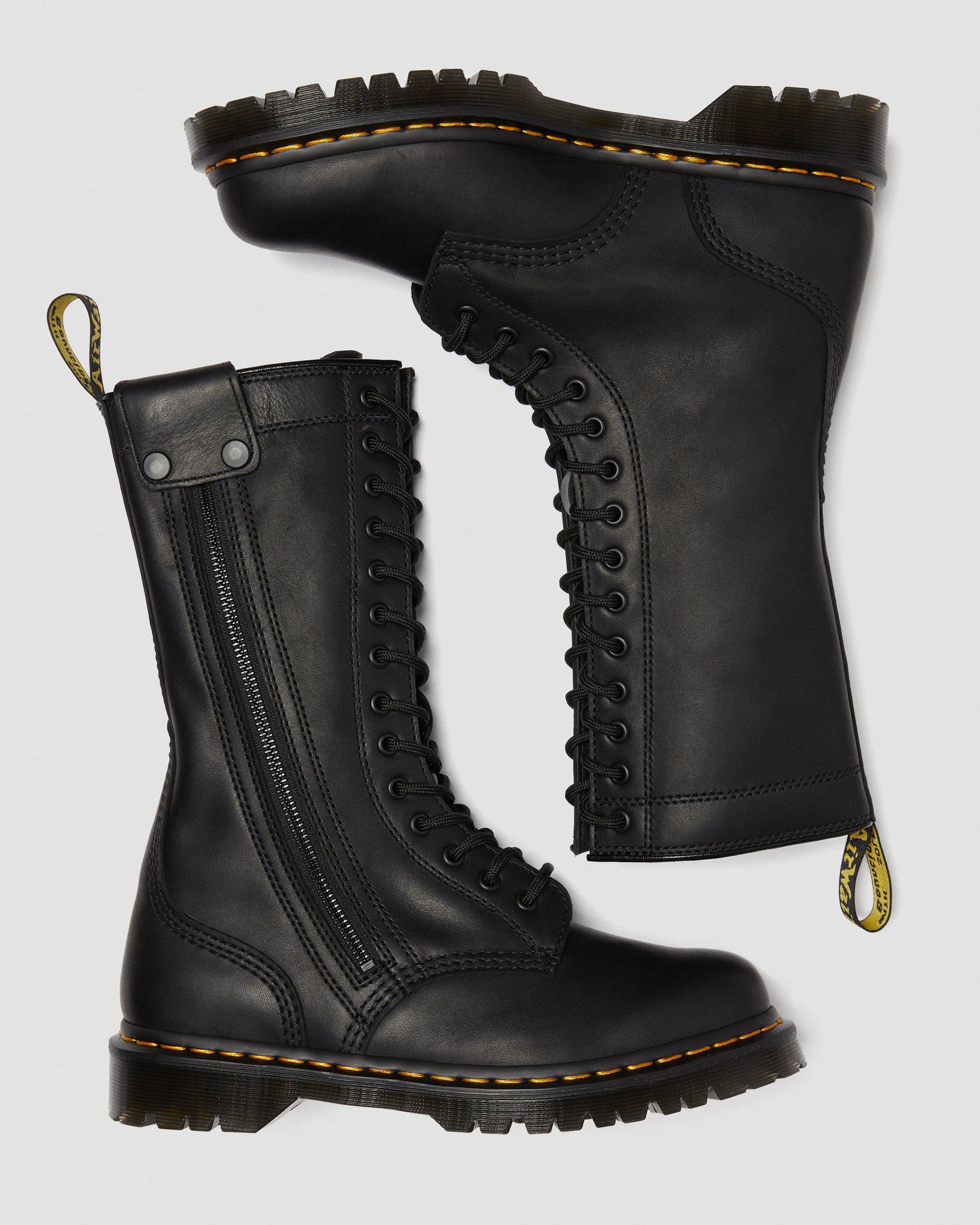 Leather Tall Moto Boots Dr. Martens