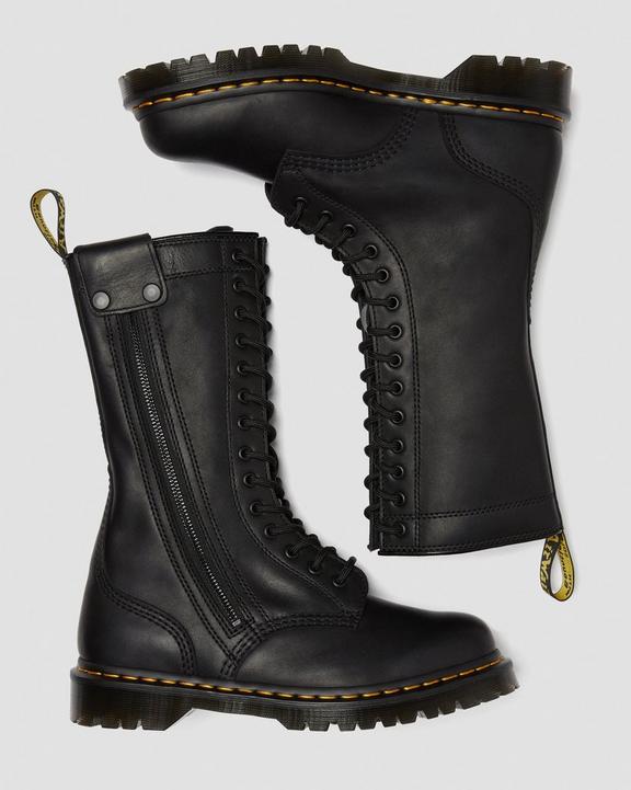 Hanley Leather Tall Moto Boots Dr. Martens