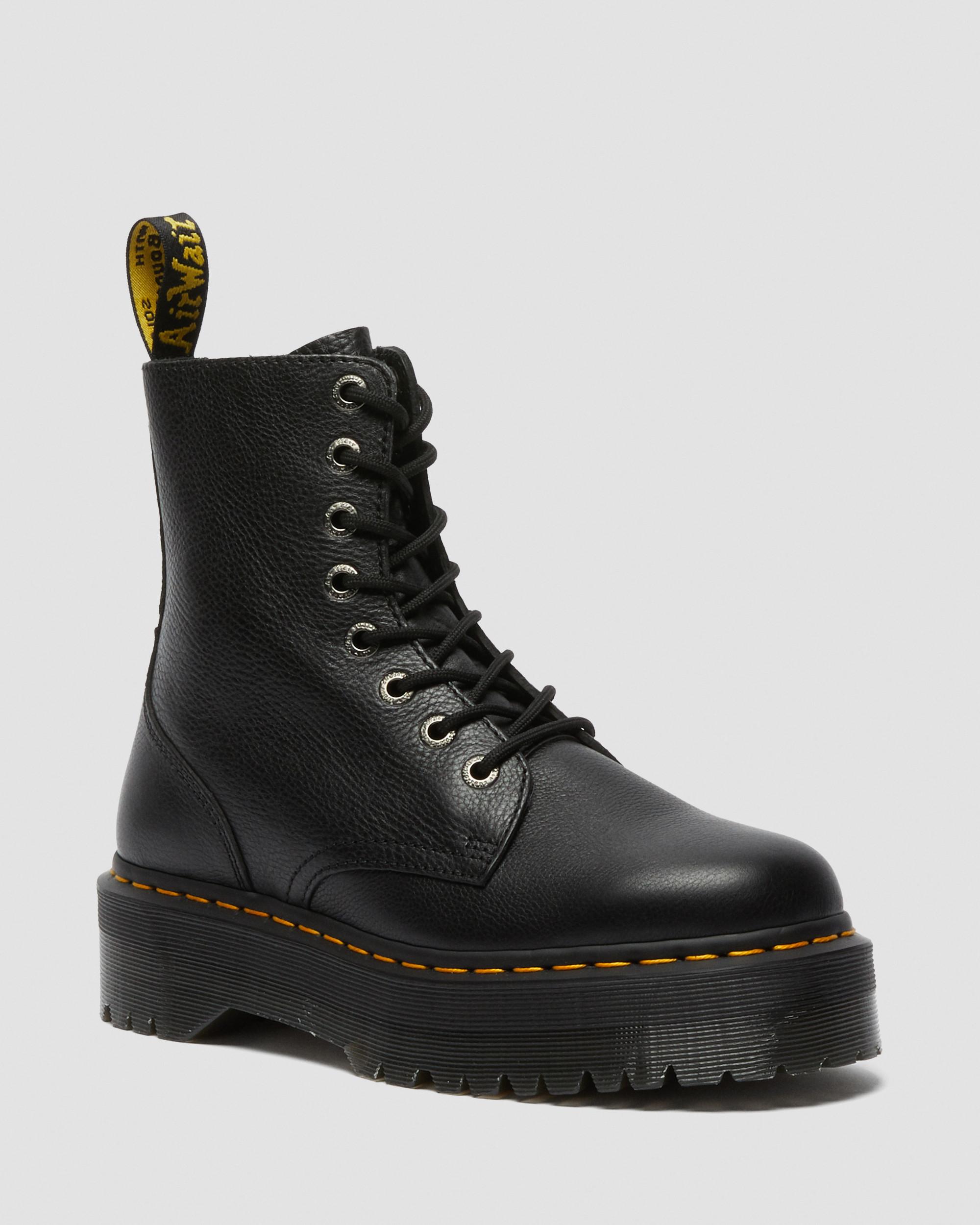 Jadon III Pisa Leather Platform Boots in Black