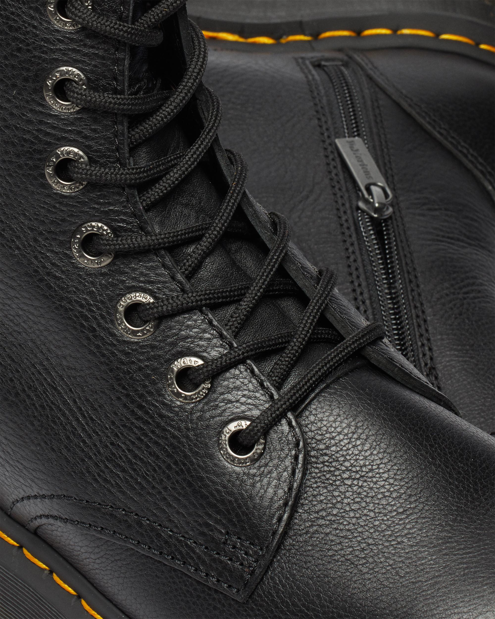 Jadon III Pisa Leather Platform Boots in Black