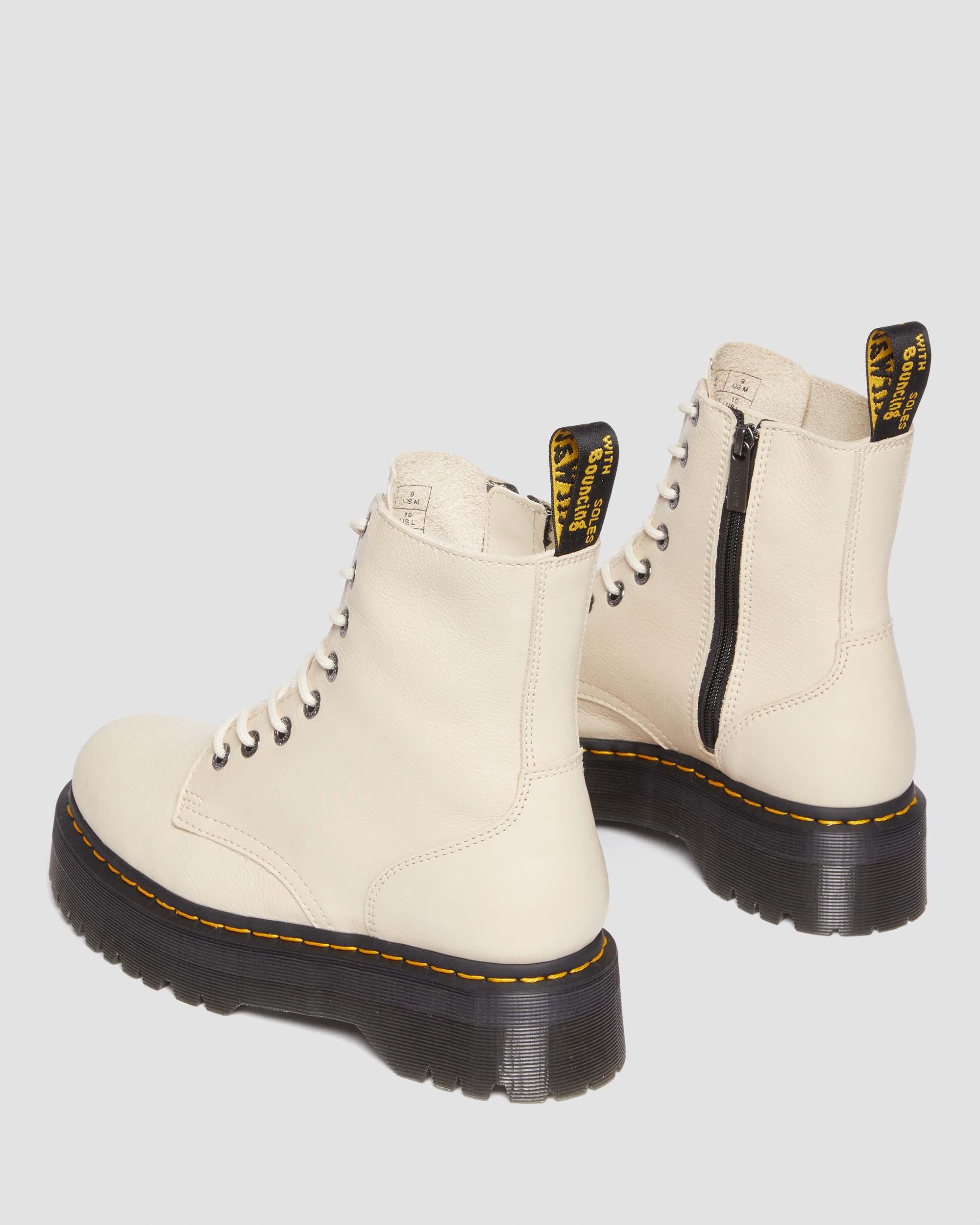 Jadon III Soft Leather Platform Boots in Parchment Beige | Dr