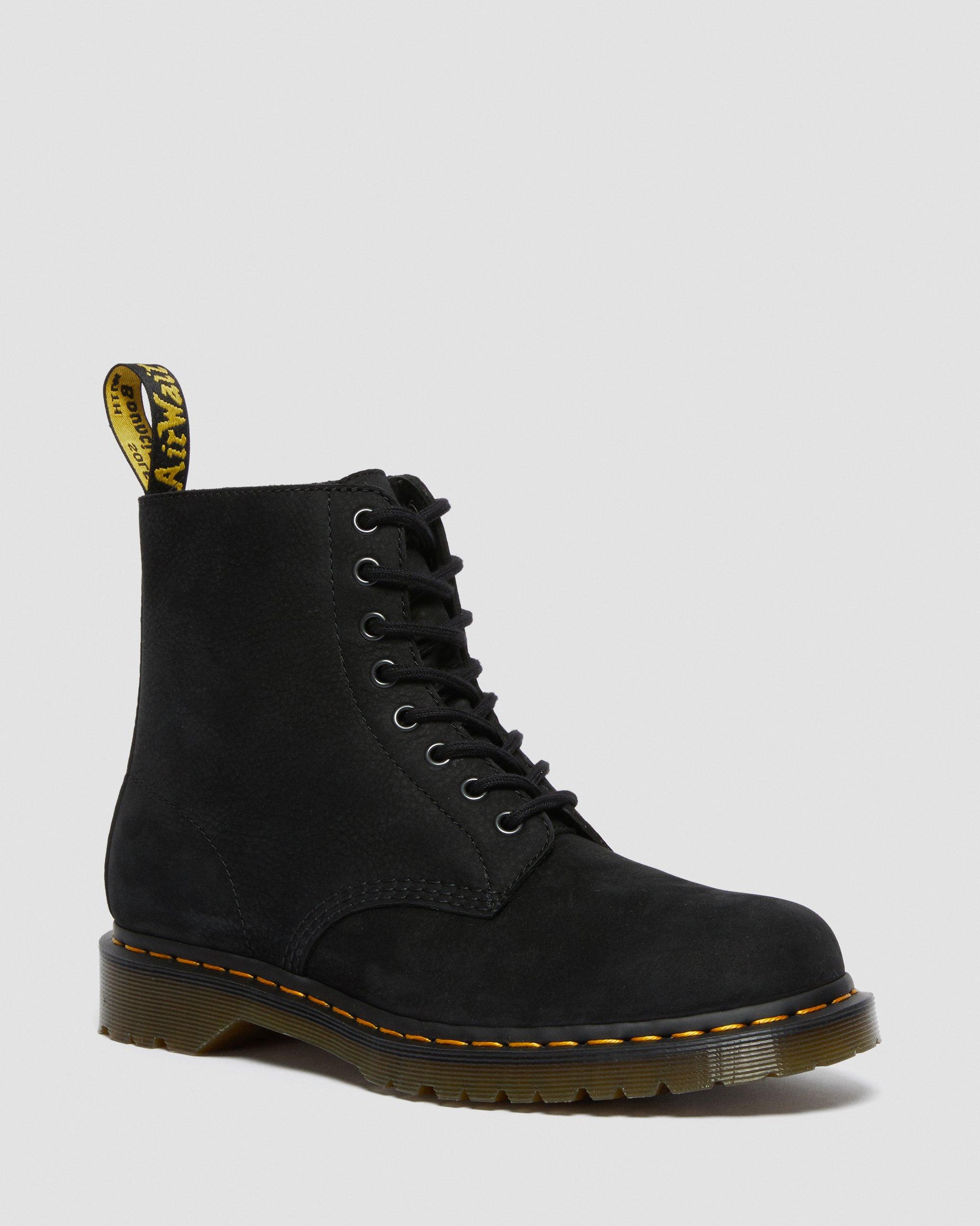 1460 Pascal Nubuck Leather Lace Up Boots, Black | Dr. Martens
