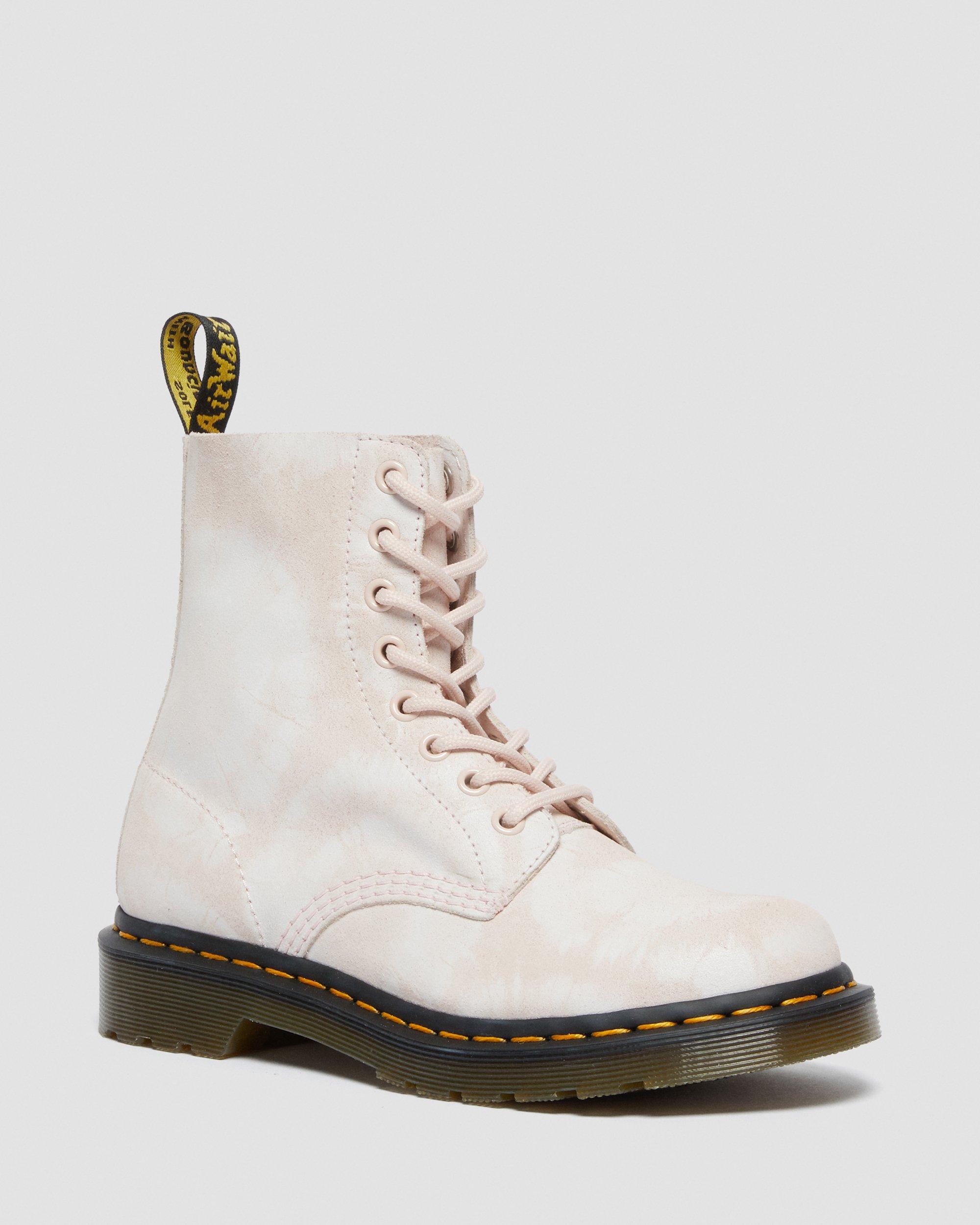 1460 Pascal Tie Dye Printed Suede Leather Ankle Boots in Pink | Dr. Martens
