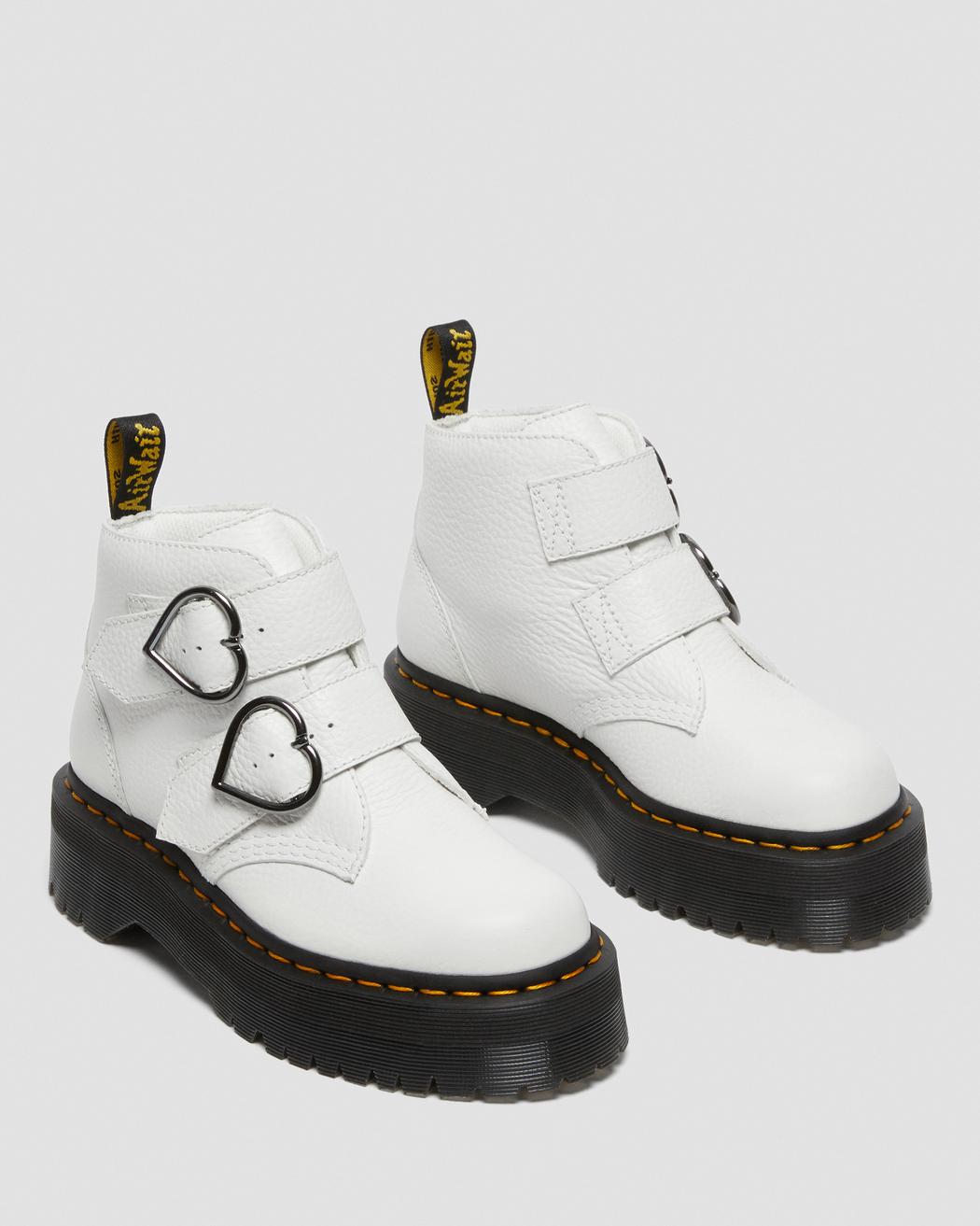 Devon Heart Leather Platform Boots | Dr. Martens