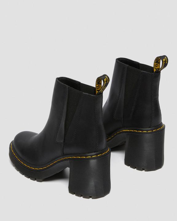 Spence Leather Flared Heel Chelsea Boots in Black | Dr. Martens Spence Leather Flared Heel Chelsea Boots in Black | Dr. Martens