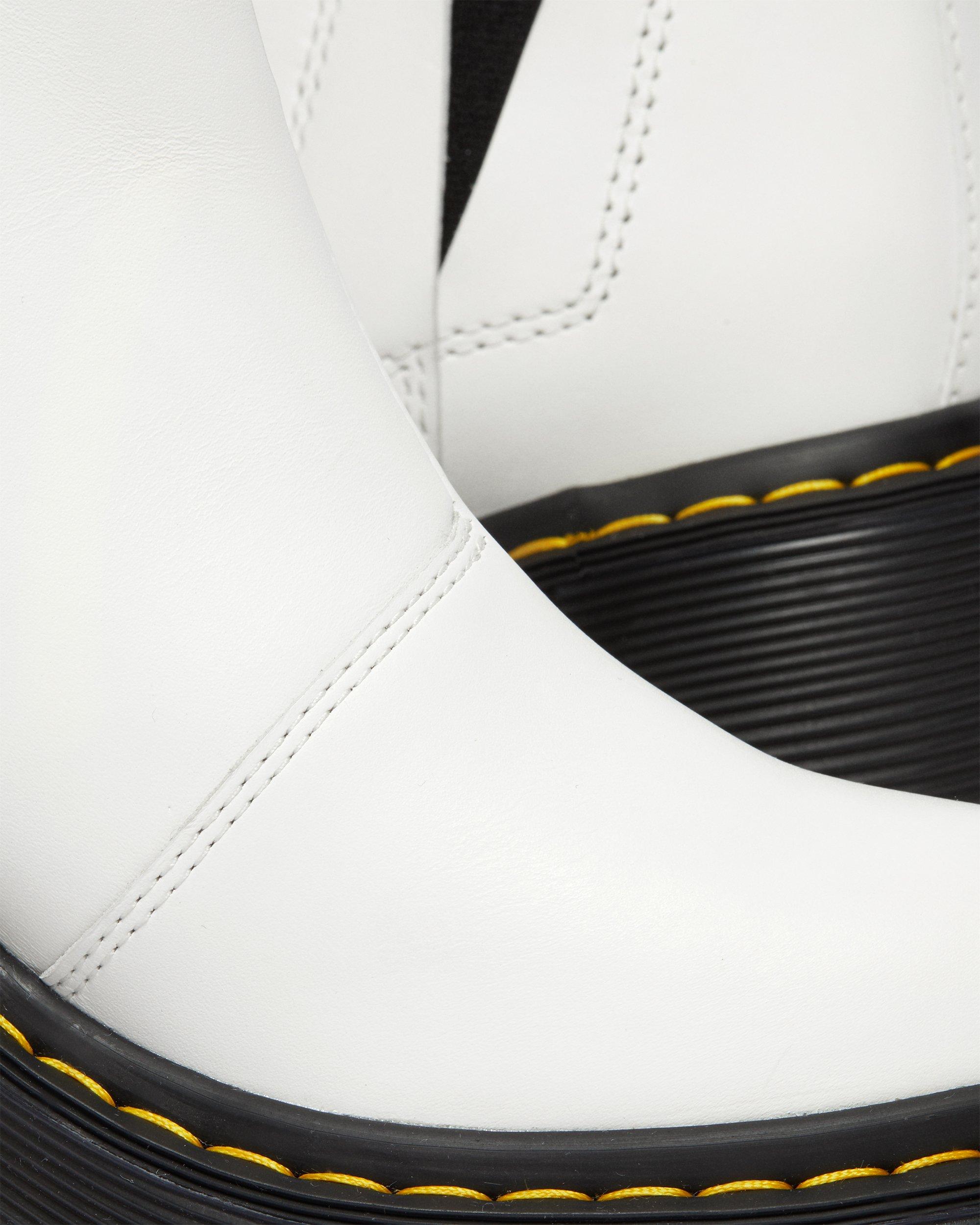 Spence Leather Flared Heel Chelsea Boots in WHITE | Dr. Martens™