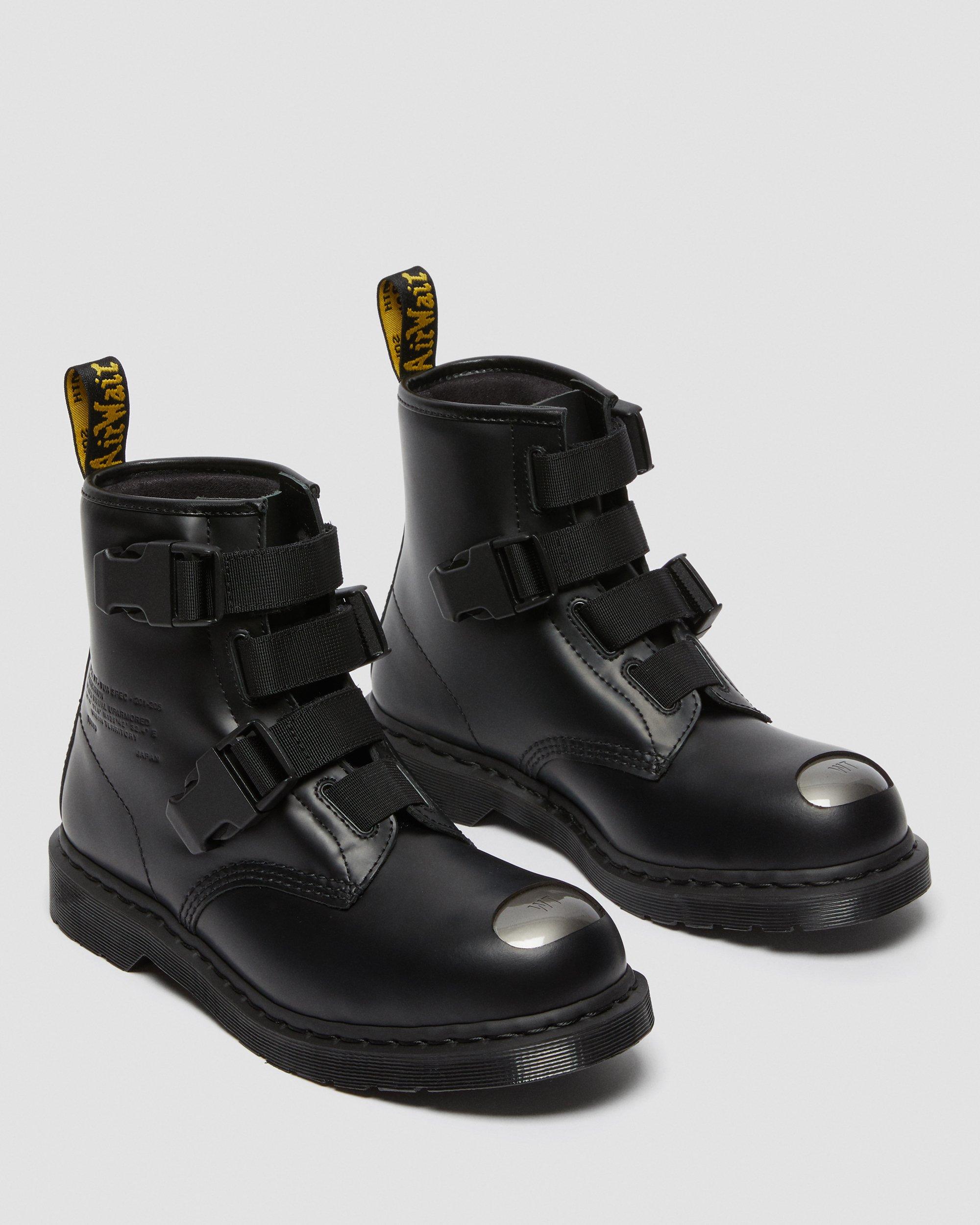 1460 Wtaps Leather Strap Boots, Black | Dr. Martens